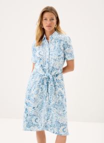 Hemdkleider Robe chemise nouée devant en lin damen blau
