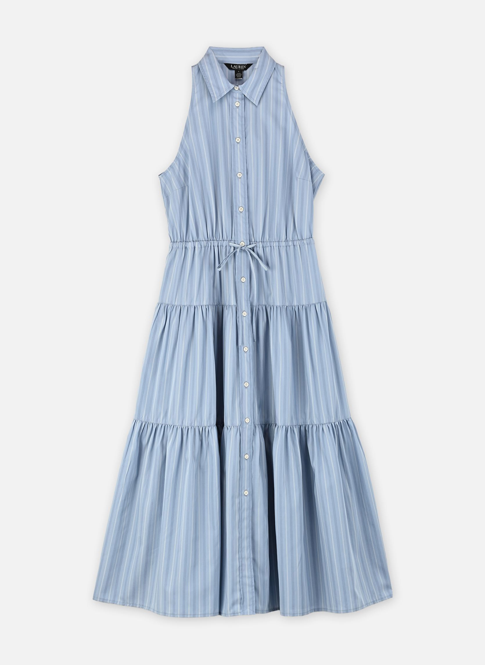 Lange jurken Robe chemise en coton dames blauw Lauren Ralph Lauren Lange jurken Robe chemise en coton dames blauw BLUE/WHITE MULTI