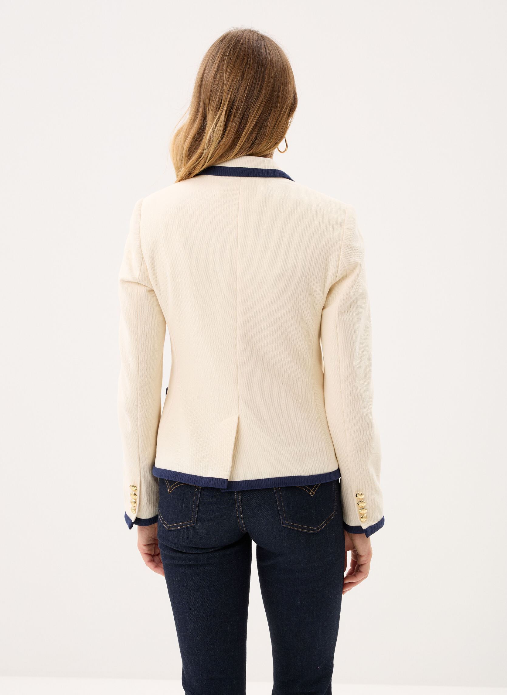 Jacketts / Sakkos Blazer croisé en coton damen weiß Lauren Ralph Lauren Jacketts / Sakkos Blazer croisé en coton damen weiß MASCARPONE CREAM/REFINED NAVY