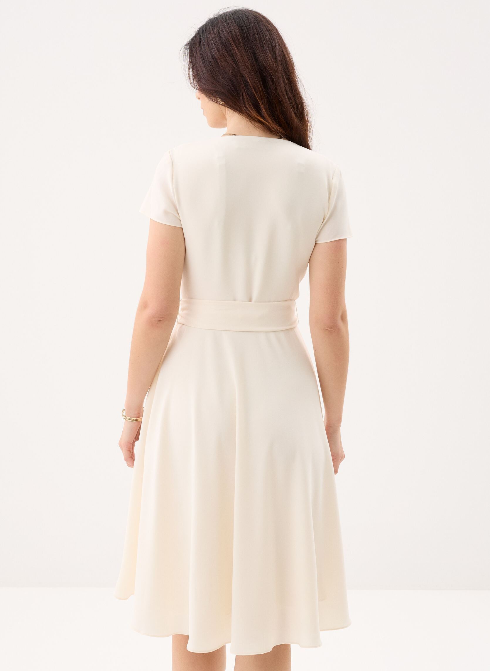 Jurken Robe col en V ceinturée dames wit Lauren Ralph Lauren Jurken Robe col en V ceinturée dames wit MASCARPONE CREAM