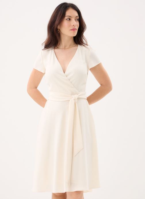 Lauren Ralph Lauren Jurken Robe col en V ceinturée dames wit