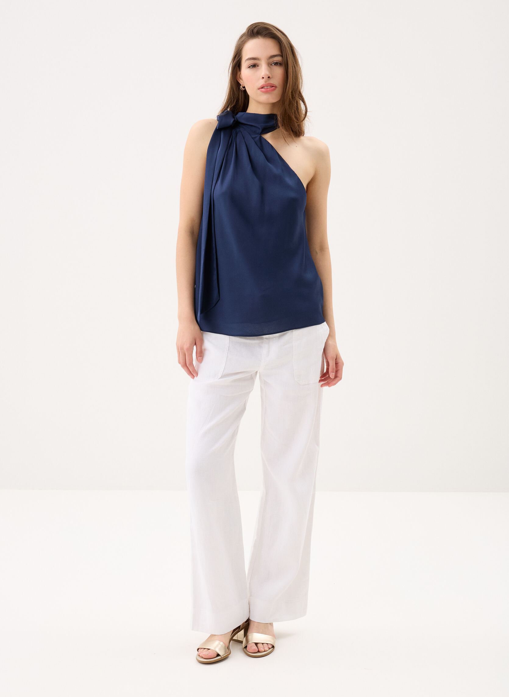 Blouses manches courtes Blouse sans manches 200P14121 femme bleu Lauren Ralph Lauren Blouses manches courtes Blouse sans manches 200P14121 femme bleu REFINED NAVY