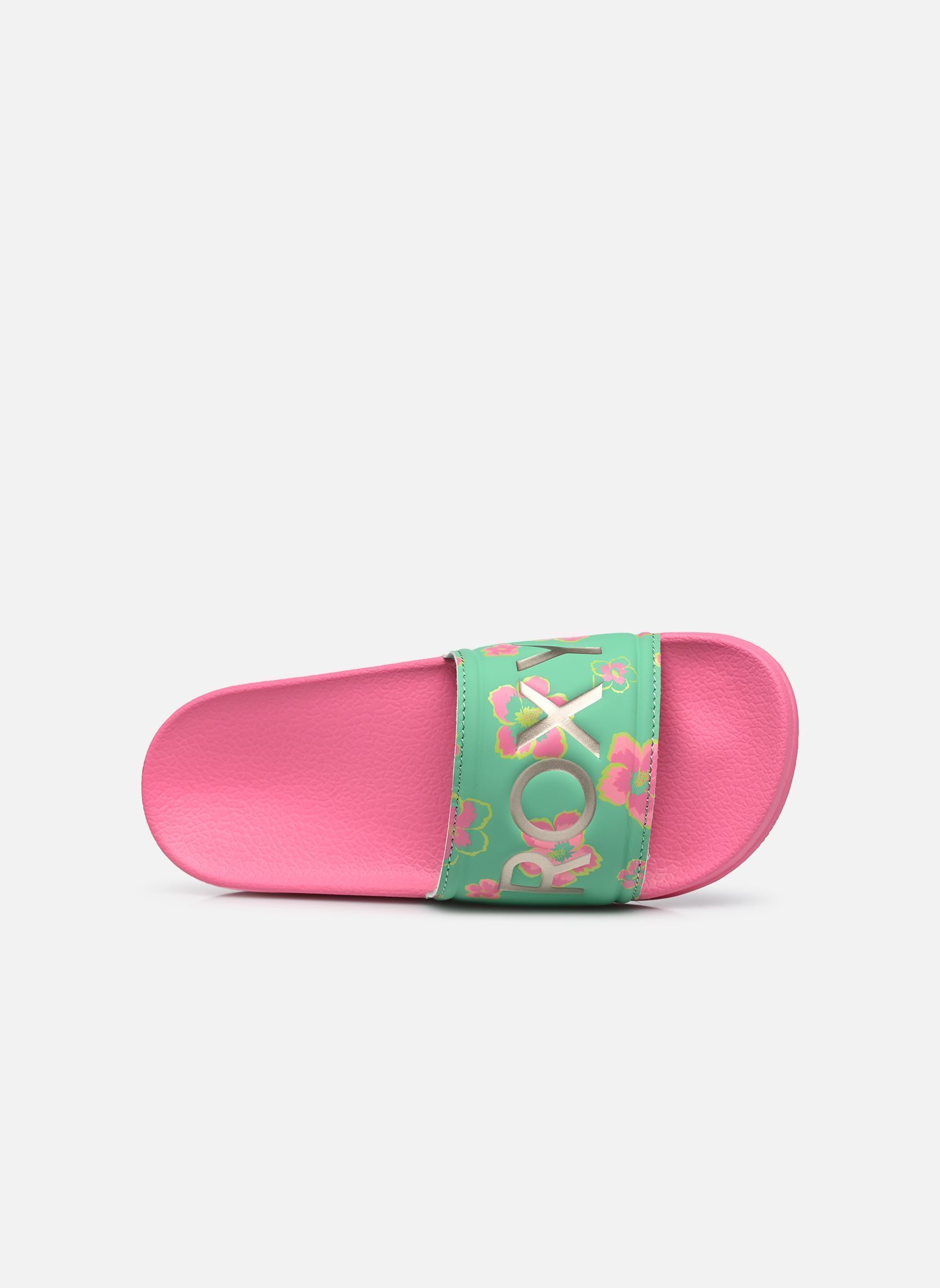 Mules et sabots RG SLIPPY II PRINTED fille multicolore Roxy Mules et sabots RG SLIPPY II PRINTED fille multicolore LT GREEN/MAGENTA