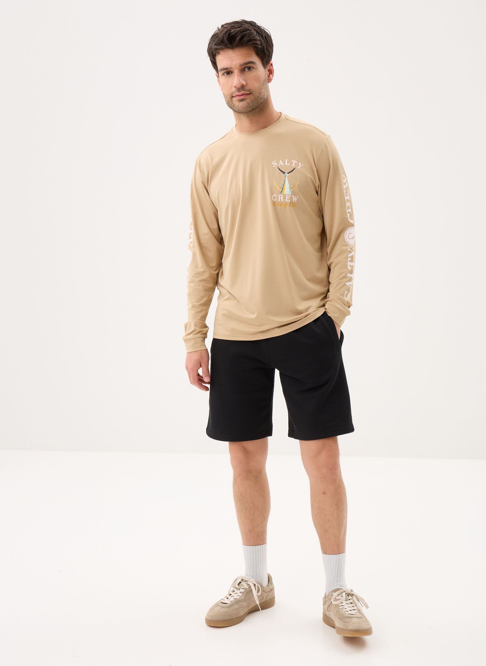 T-shirts met lange mouwen Tailed L/S Tech Tee Rashguard heren beige Salty Crew T-shirts met lange mouwen Tailed L/S Tech Tee Rashguard heren beige KHAKI