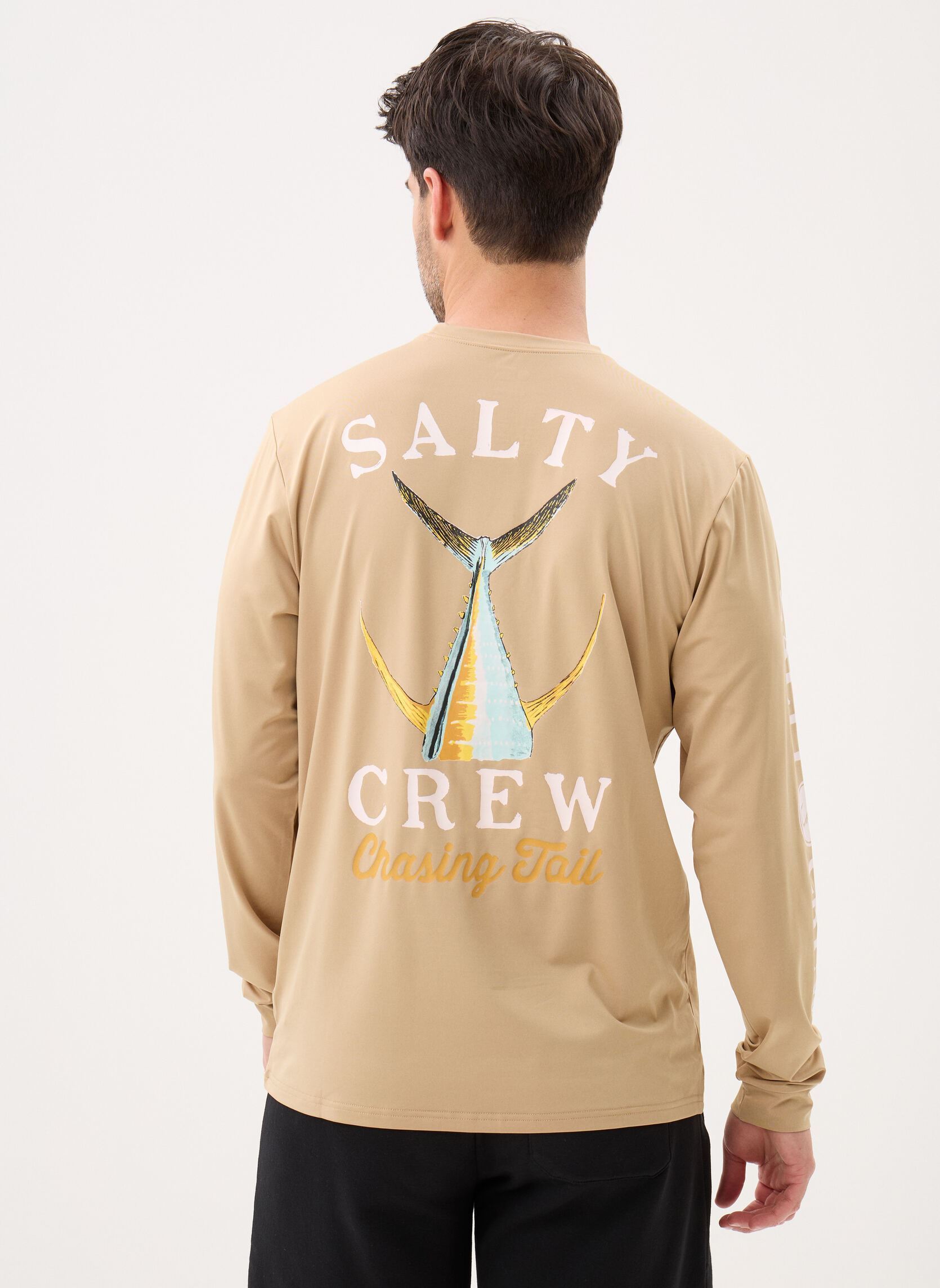 T-shirts met lange mouwen Tailed L/S Tech Tee Rashguard heren beige Salty Crew T-shirts met lange mouwen Tailed L/S Tech Tee Rashguard heren beige KHAKI