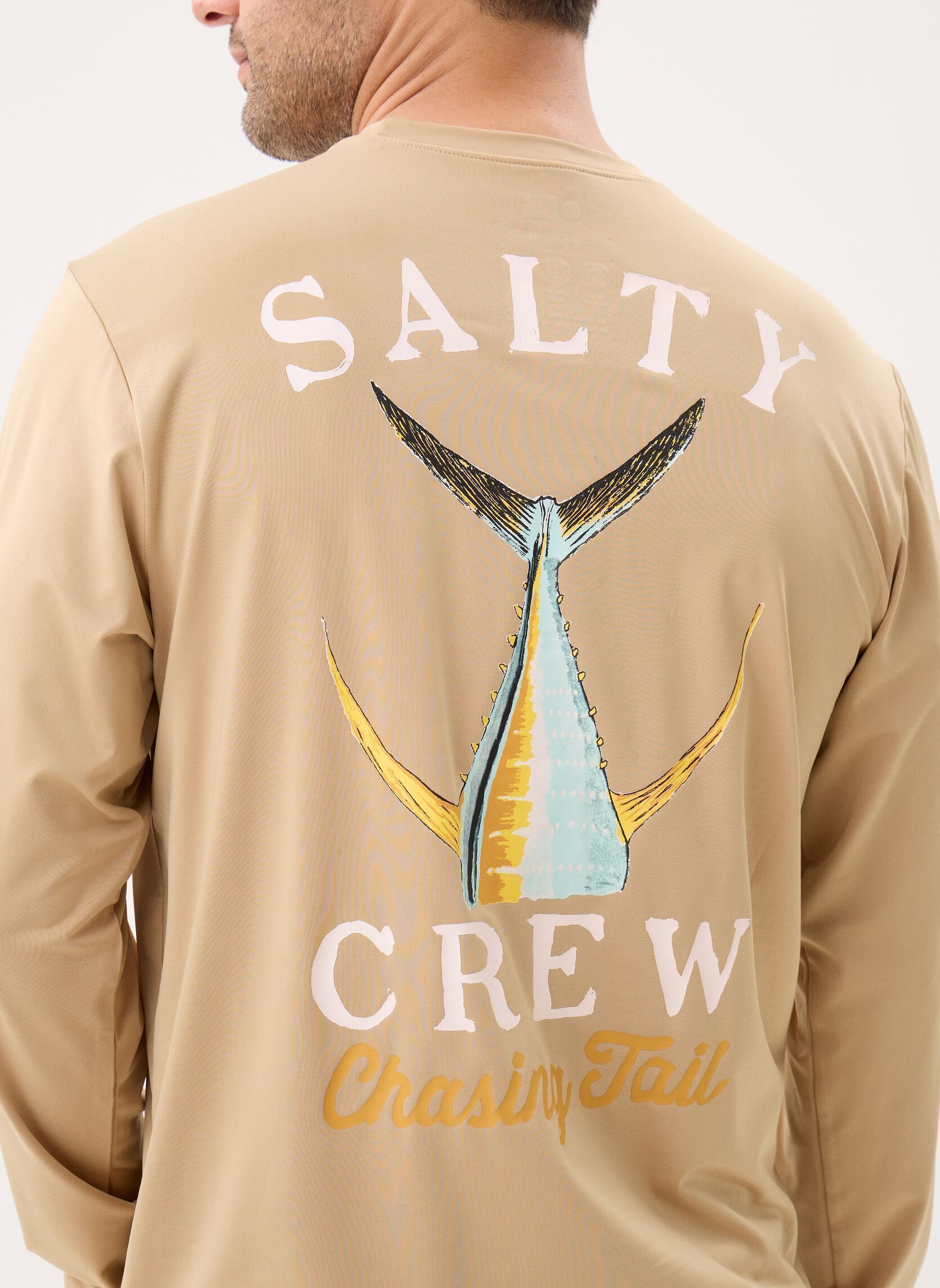T-shirts met lange mouwen Tailed L/S Tech Tee Rashguard heren beige Salty Crew T-shirts met lange mouwen Tailed L/S Tech Tee Rashguard heren beige KHAKI