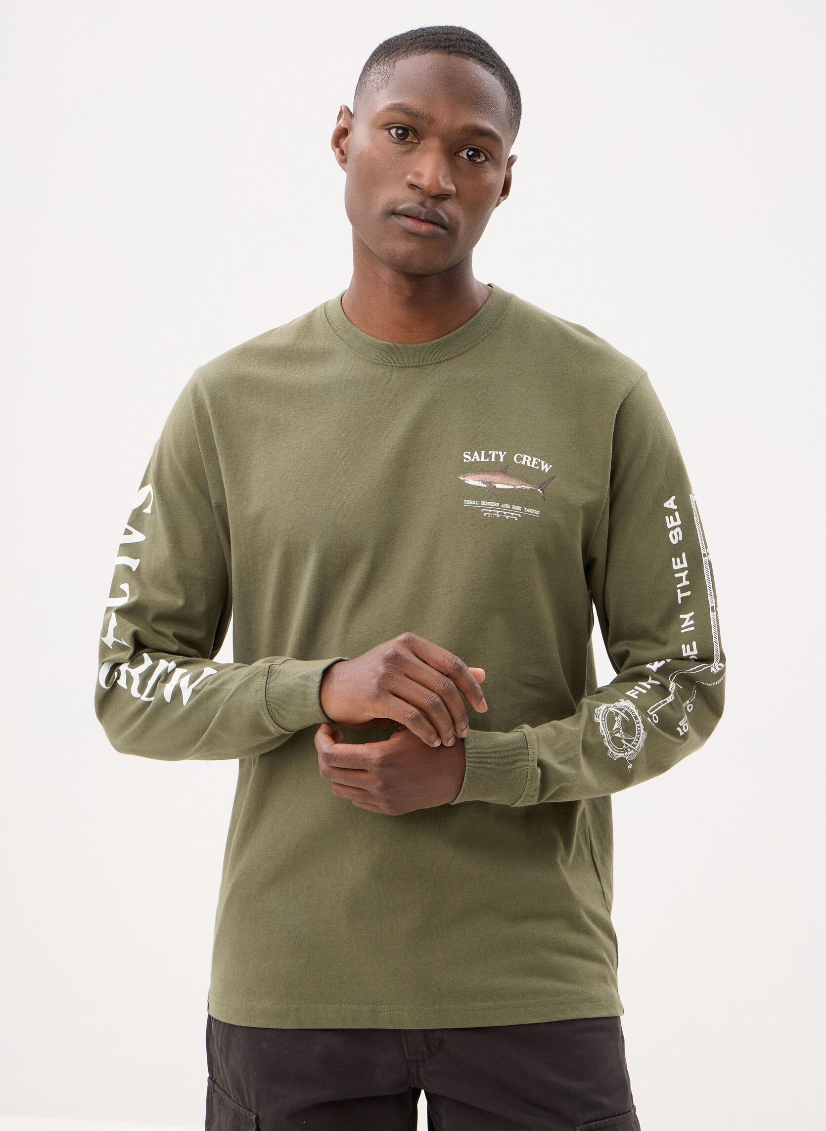 Magliette Bruce L/S Tee uomo verde Salty Crew Magliette Bruce L/S Tee uomo verde DUSTY OLIVE