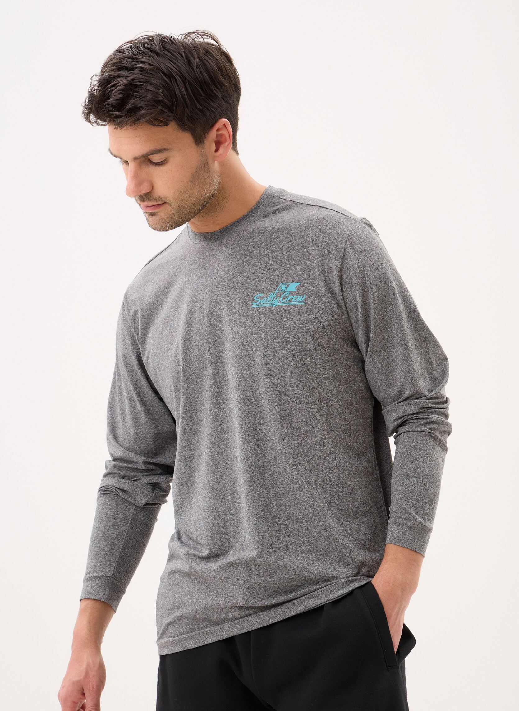 Langarm-T-Shirts Original Ls Sunshirt herren grau Salty Crew Langarm-T-Shirts Original Ls Sunshirt herren grau CHARCOAL HEATHER