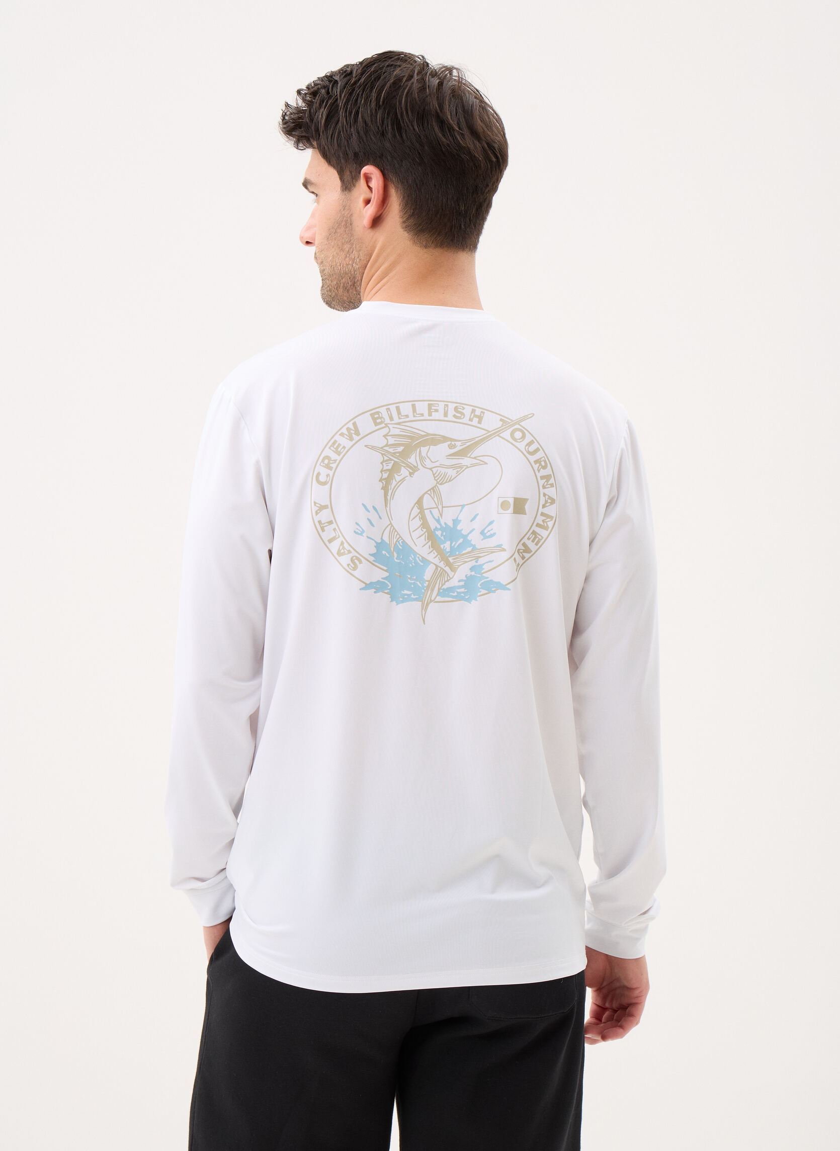 Langarm-T-Shirts Shootout Ls Sunshirt herren weiß Salty Crew Langarm-T-Shirts Shootout Ls Sunshirt herren weiß WHITE