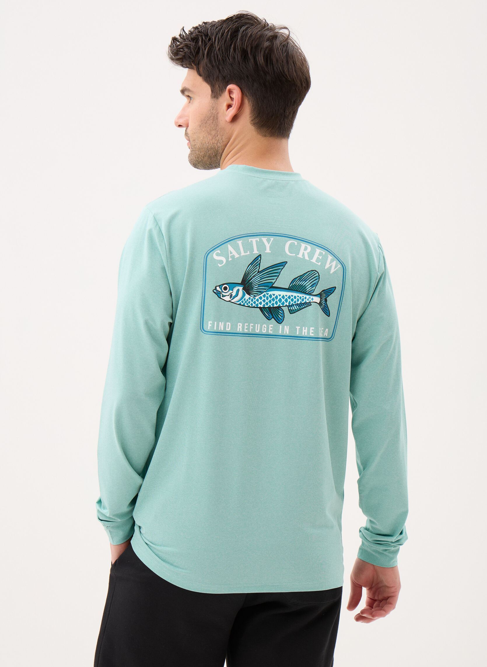 Tee-shirts manches longues Fly Home Ls Sunshirt homme vert Salty Crew Tee-shirts manches longues Fly Home Ls Sunshirt homme vert SEASIDE HEATHER