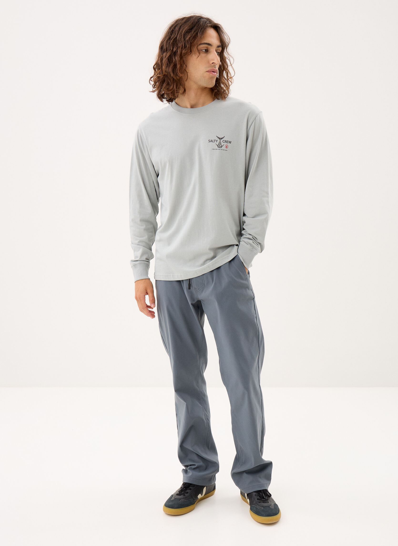 Tee-shirts Ichiban Ls Tee homme gris Salty Crew Tee-shirts Ichiban Ls Tee homme gris QUARRY