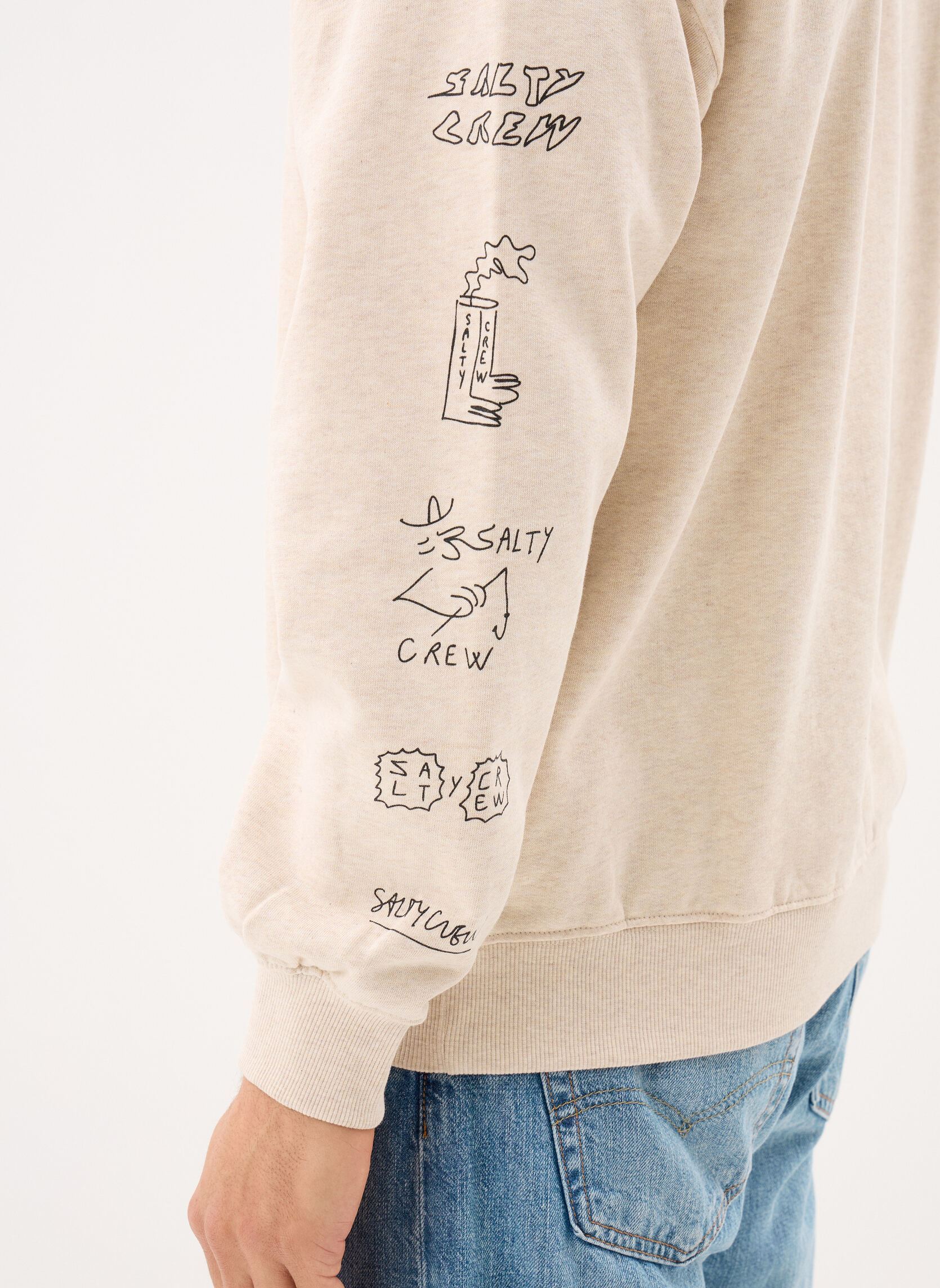 Sweats Reel Lb Crewneck homme beige Salty Crew Sweats Reel Lb Crewneck homme beige OATMEAL HEATHER