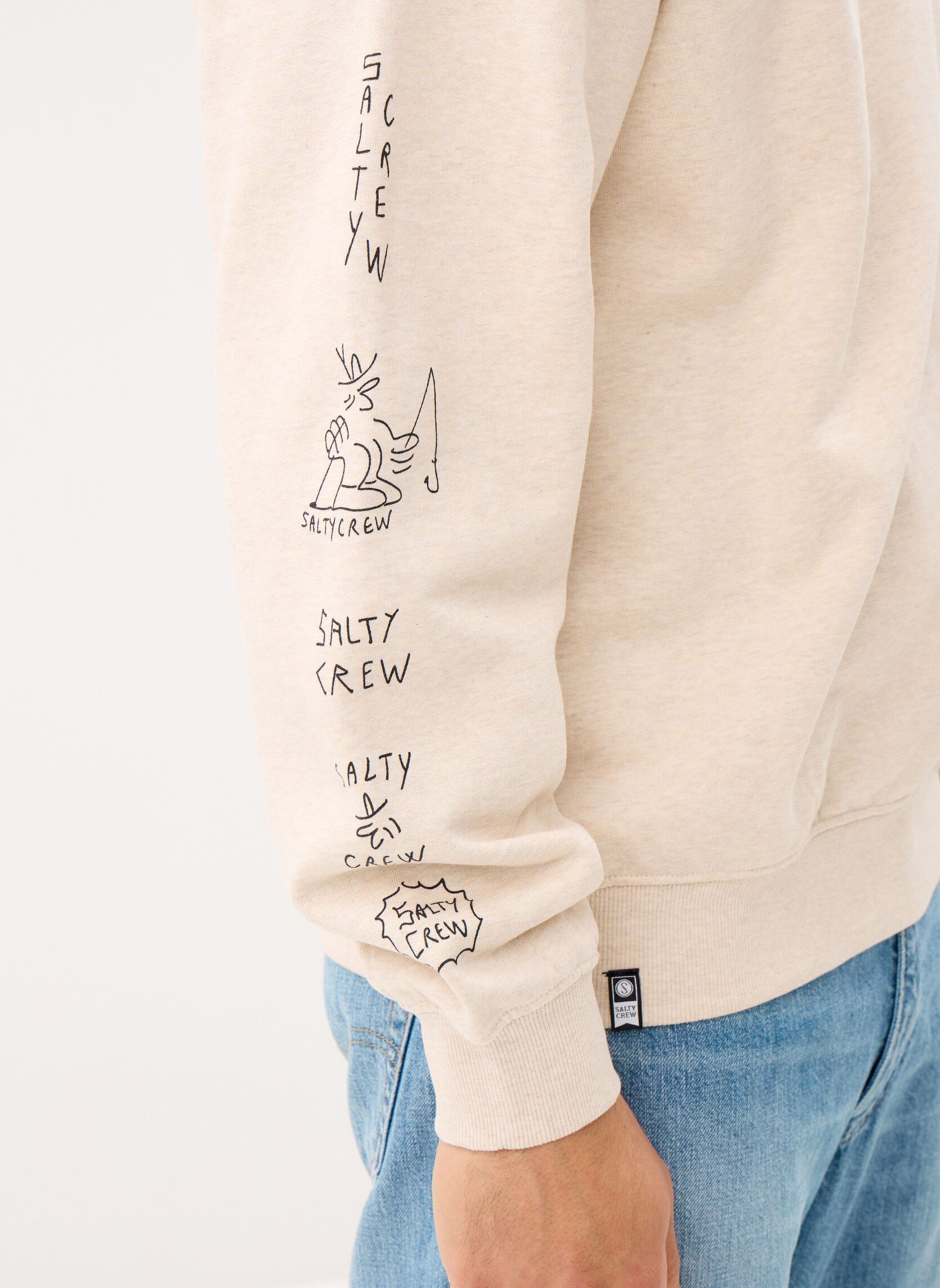 Sweats Reel Lb Crewneck homme beige Salty Crew Sweats Reel Lb Crewneck homme beige OATMEAL HEATHER