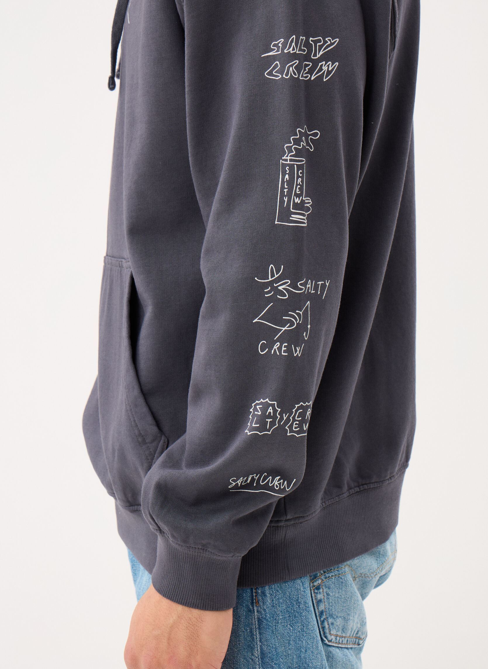 Kapuzenpullover Reel Lb Hoodie herren schwarz Salty Crew Kapuzenpullover Reel Lb Hoodie herren schwarz PIRATE BLACK
