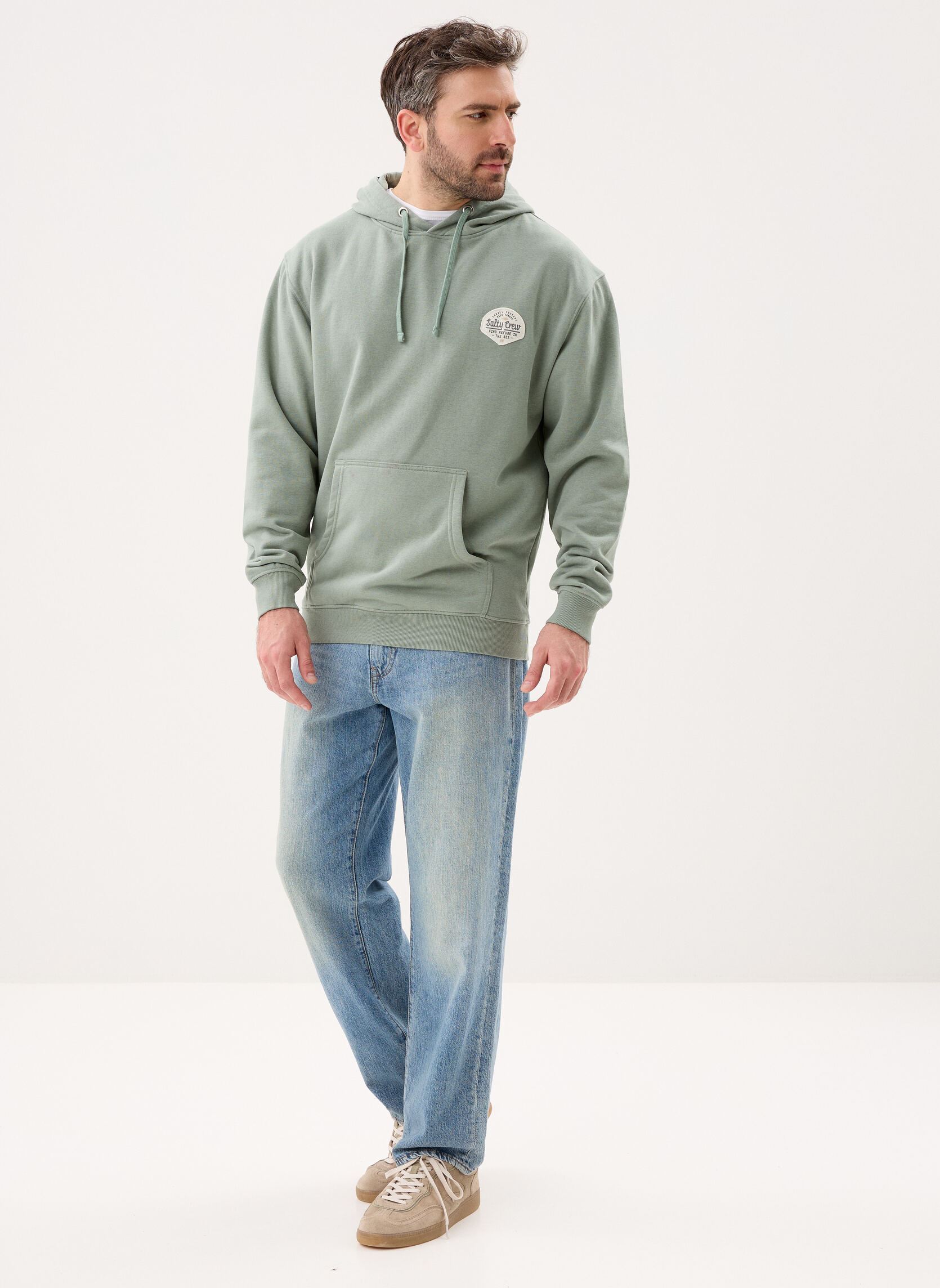 Sweats à capuche Crafted Pigment Fleece homme vert Salty Crew Sweats à capuche Crafted Pigment Fleece homme vert LAUREL WREATH
