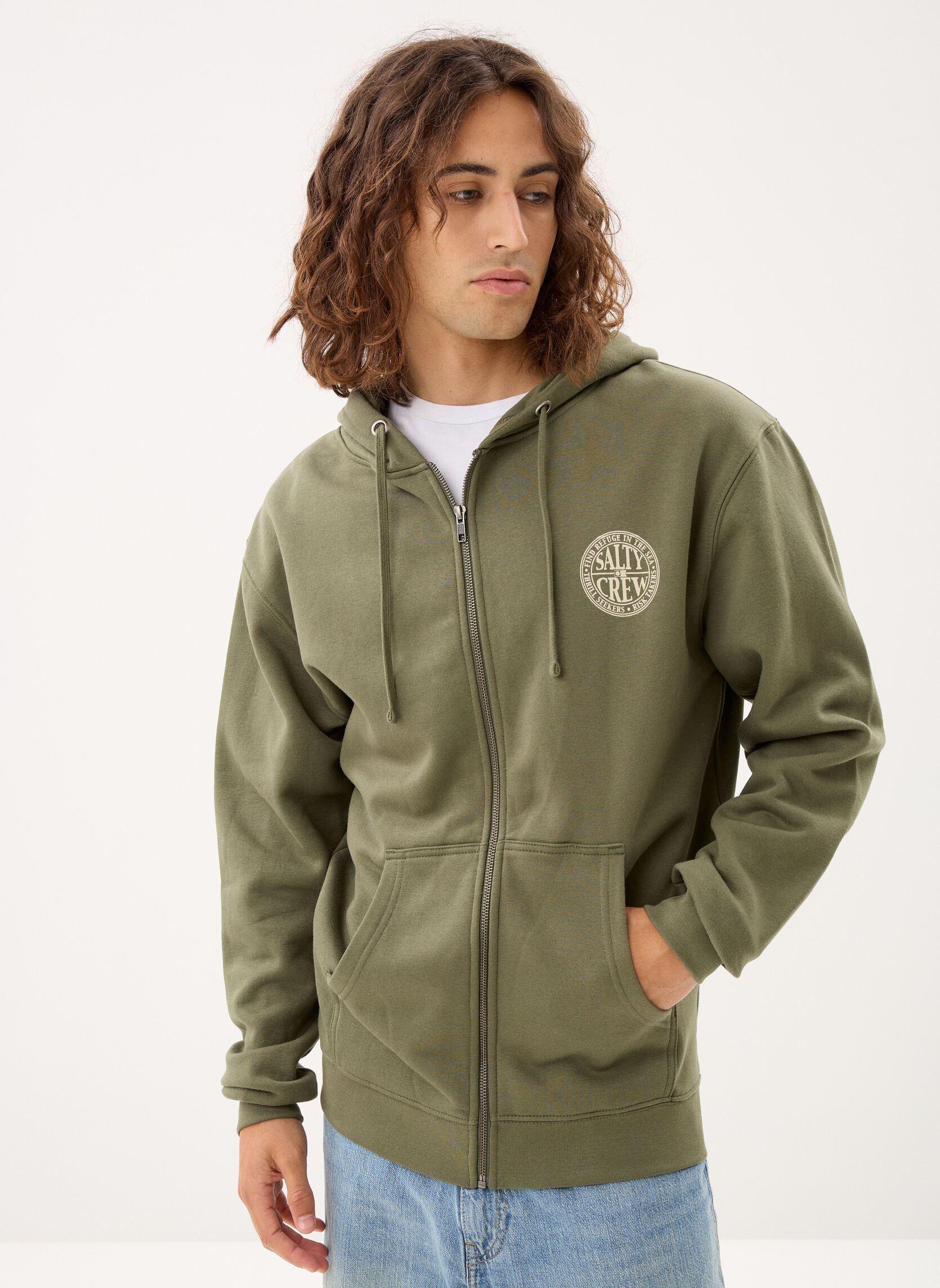 Sweats à capuche Global Zip Fleece homme vert Salty Crew Sweats à capuche Global Zip Fleece homme vert DUSTY OLIVE