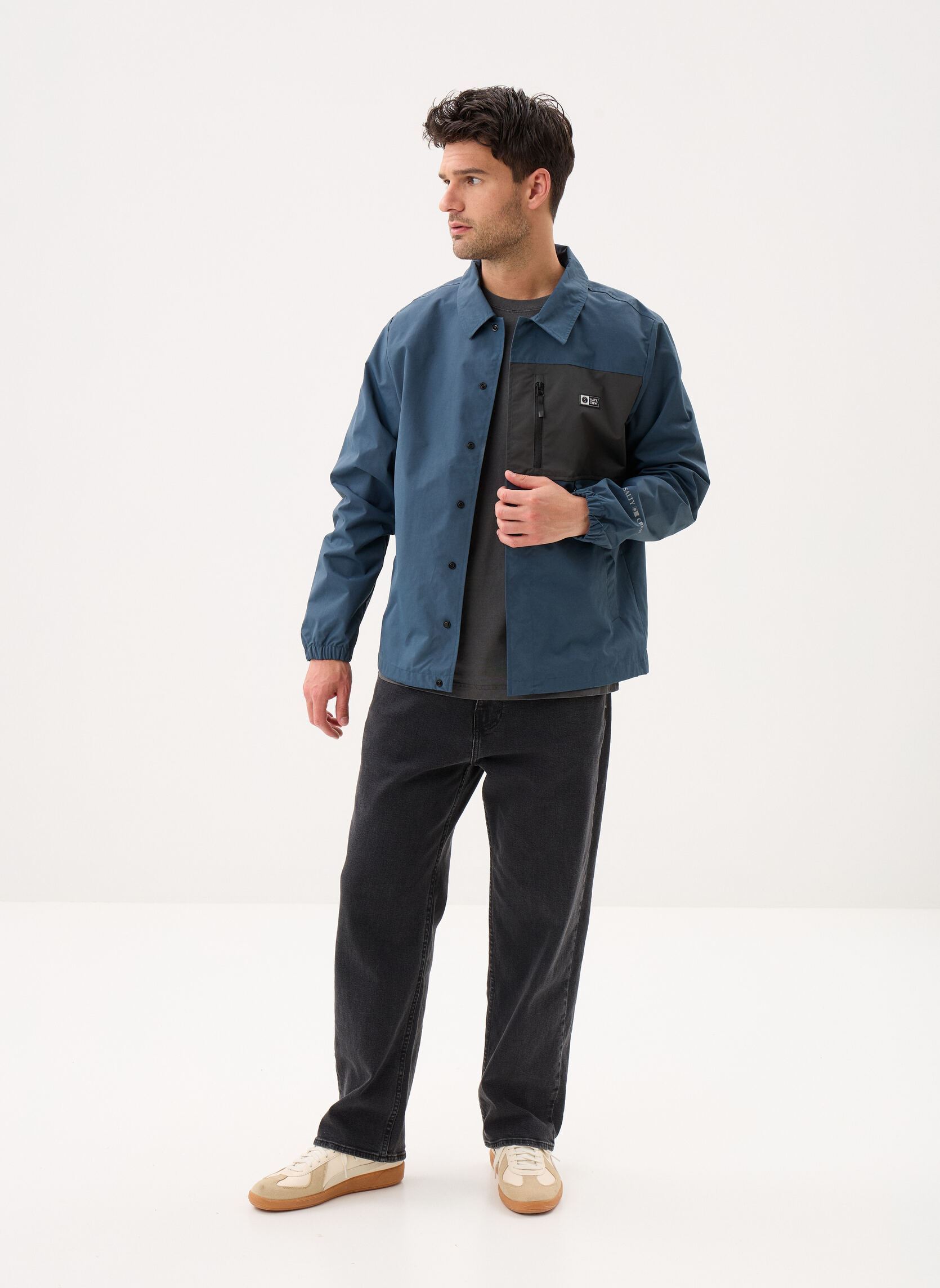Vestes Shed Coach homme bleu Salty Crew Vestes Shed Coach homme bleu MIDNIGHT NAVY