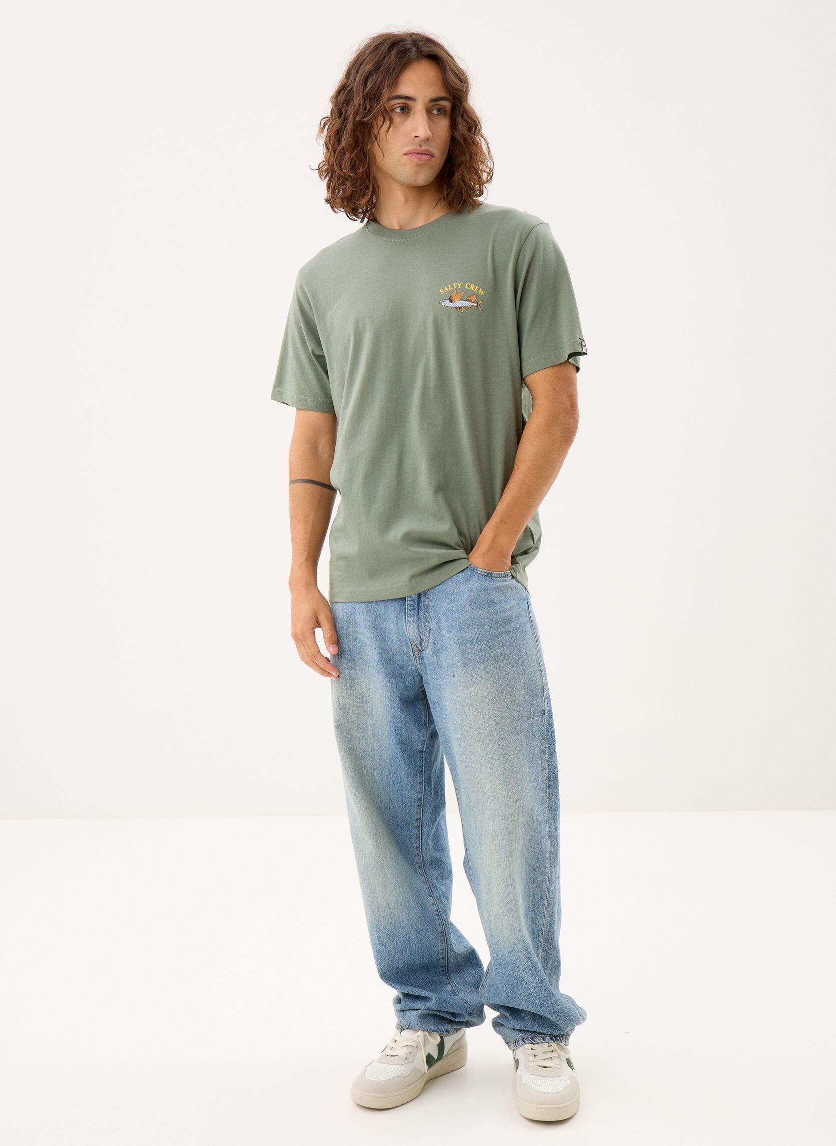 T-shirts Fly Home Ss Tee heren groen Salty Crew T-shirts Fly Home Ss Tee heren groen LAUREL WREATH