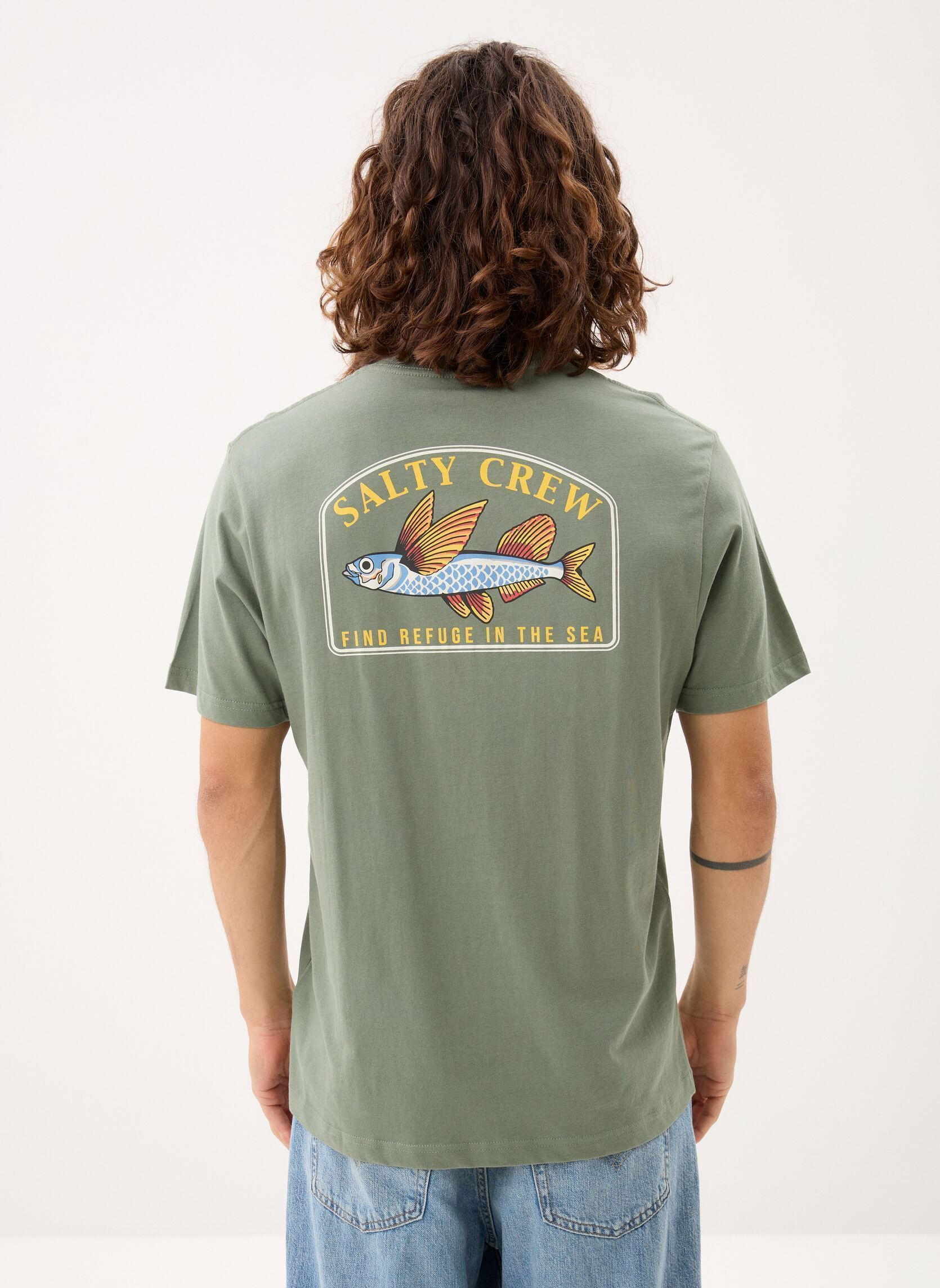 T-shirts Fly Home Ss Tee heren groen Salty Crew T-shirts Fly Home Ss Tee heren groen LAUREL WREATH