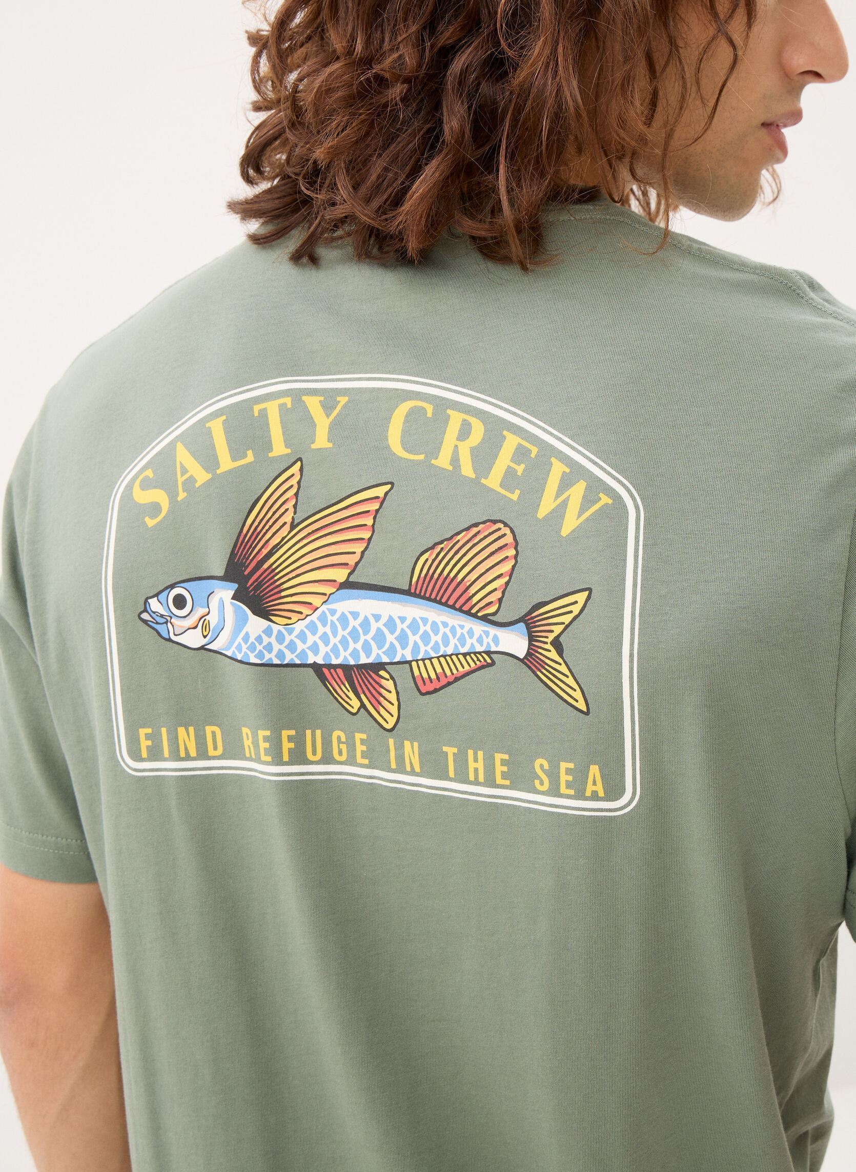 T-shirts Fly Home Ss Tee heren groen Salty Crew T-shirts Fly Home Ss Tee heren groen LAUREL WREATH