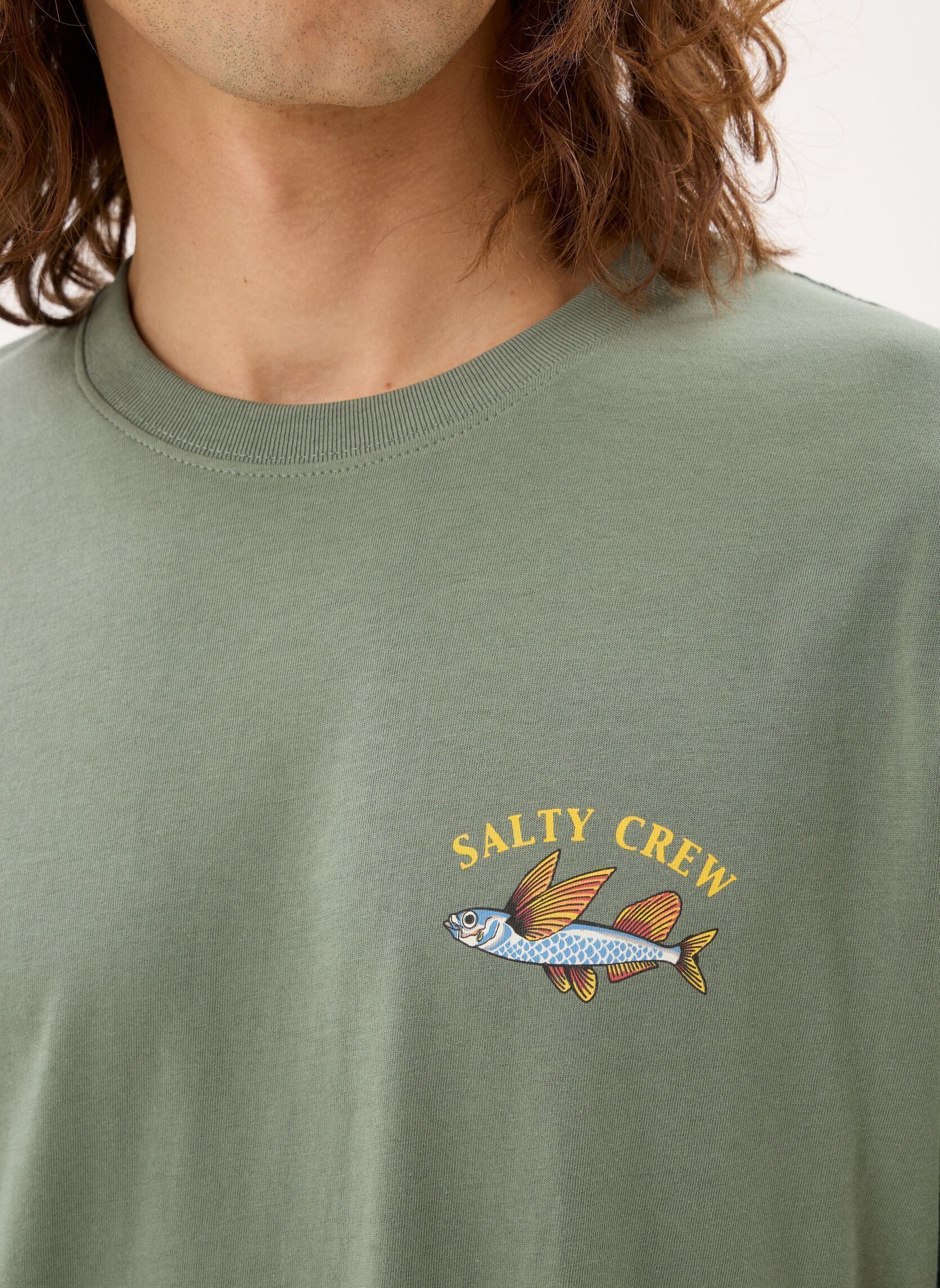T-shirts Fly Home Ss Tee heren groen Salty Crew T-shirts Fly Home Ss Tee heren groen LAUREL WREATH