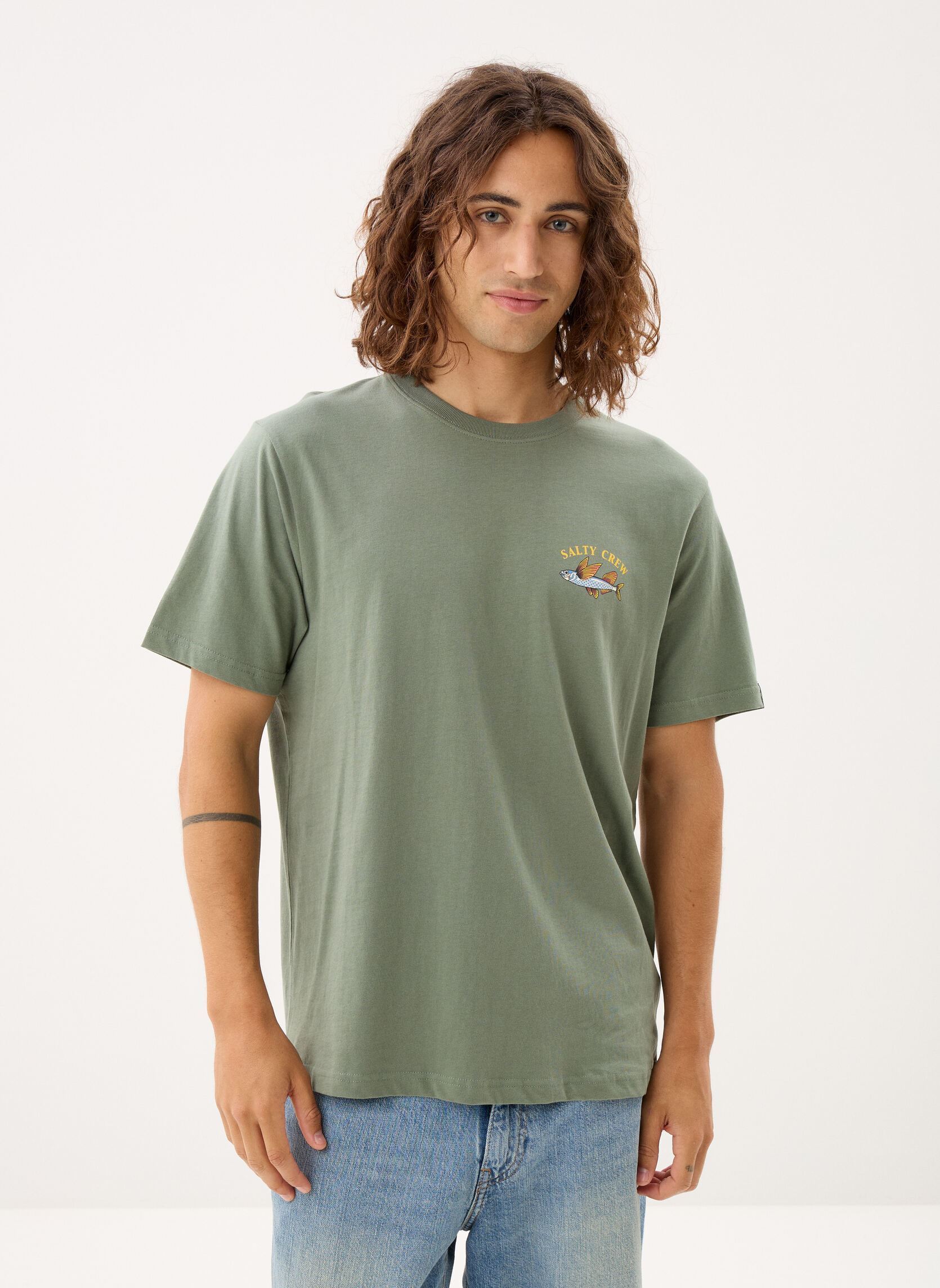 T-shirts Fly Home Ss Tee heren groen Salty Crew T-shirts Fly Home Ss Tee heren groen LAUREL WREATH
