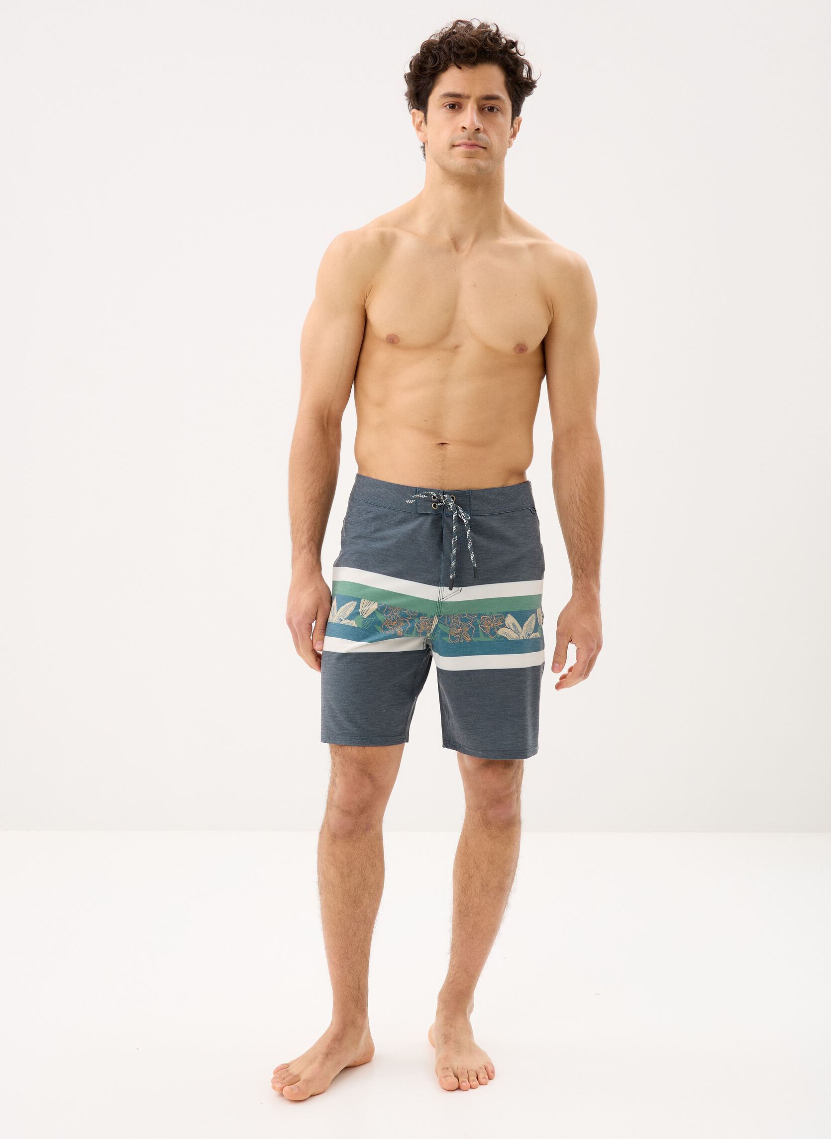 Shorts de bain Crew Stripe Boardshort homme bleu Salty Crew Shorts de bain Crew Stripe Boardshort homme bleu CAST BLUE