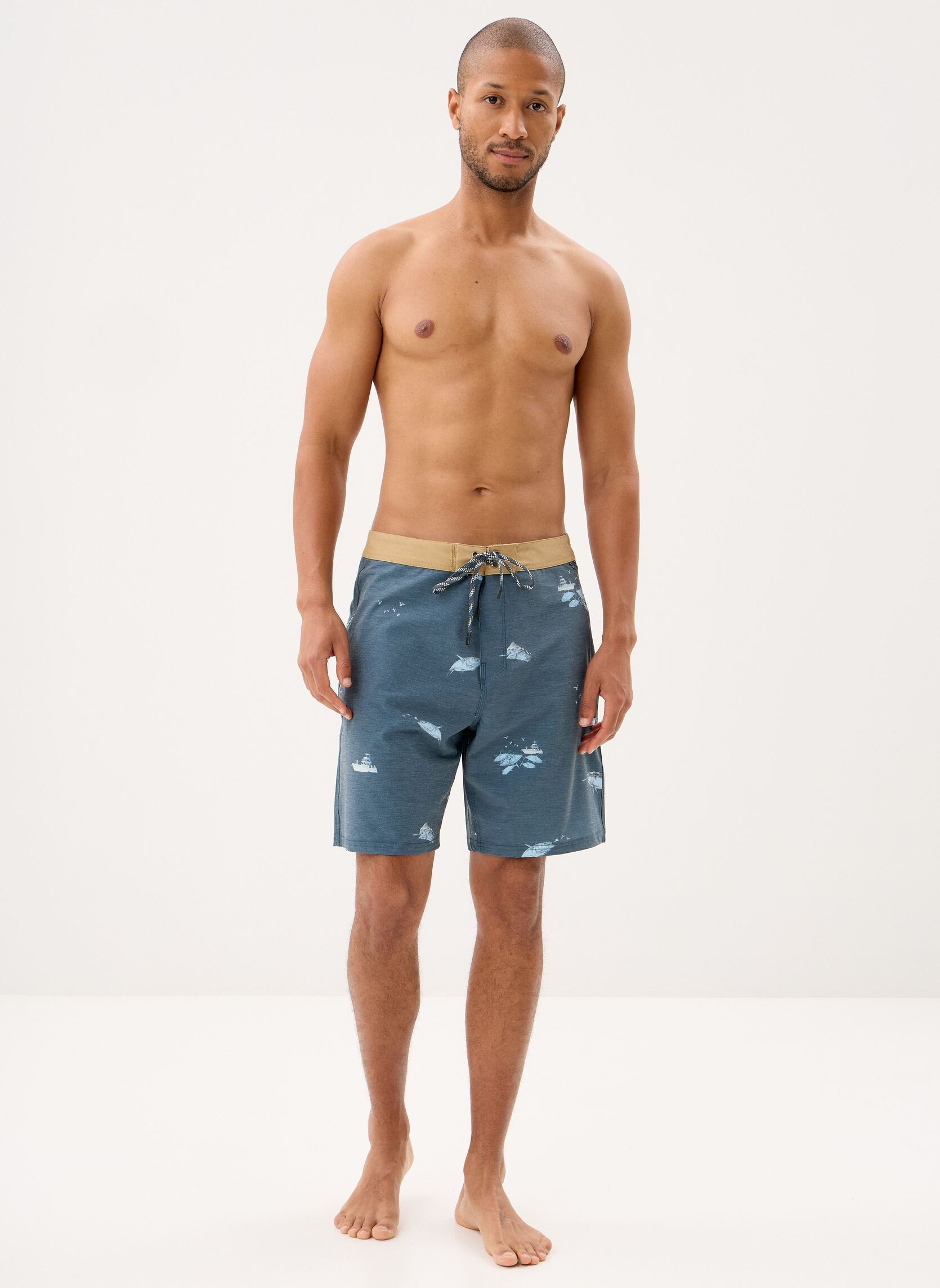 Shorts de bain Crew Boardshort homme bleu Salty Crew Shorts de bain Crew Boardshort homme bleu MIDNIGHT NAVY