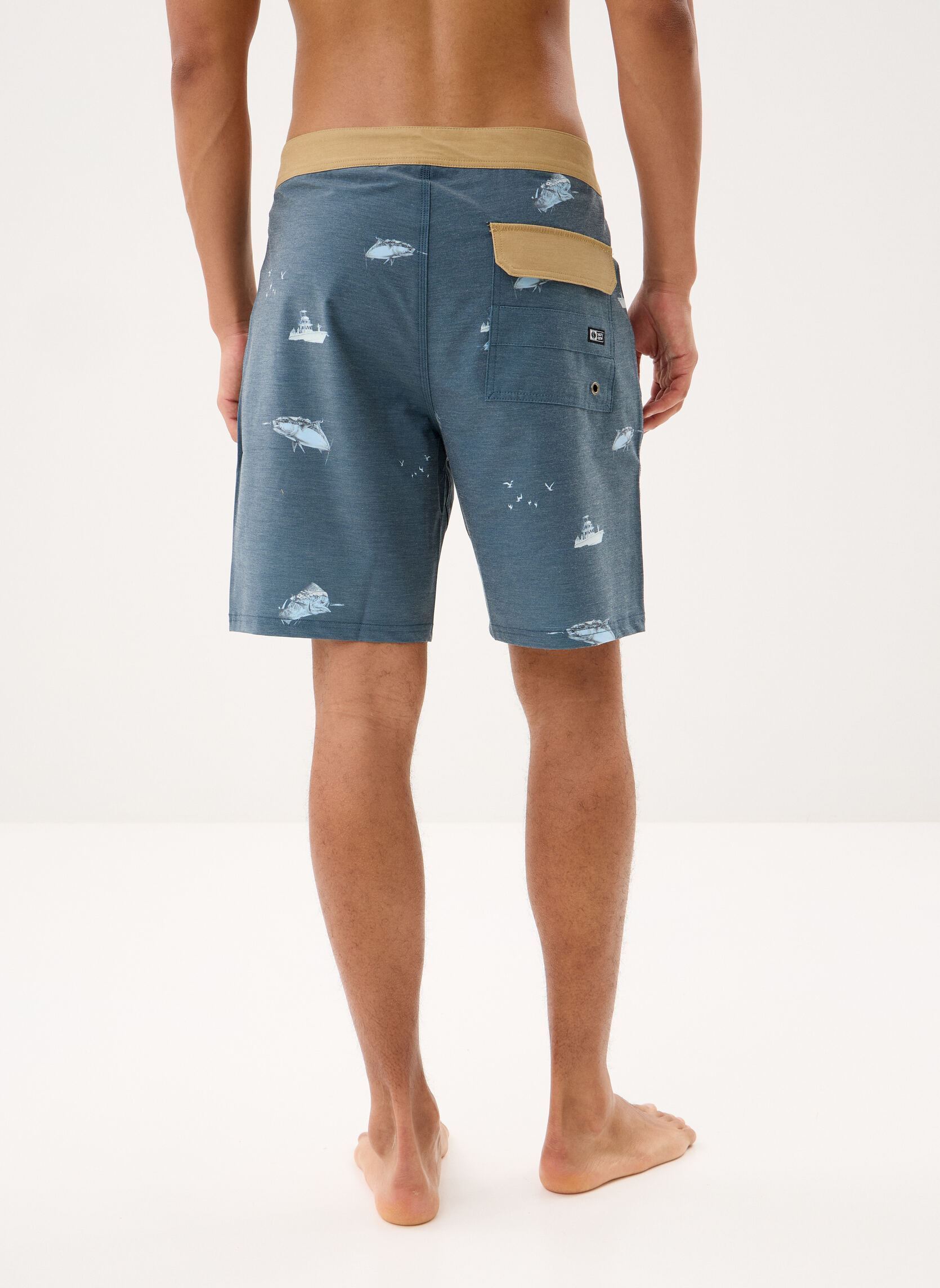 Shorts de bain Crew Boardshort homme bleu Salty Crew Shorts de bain Crew Boardshort homme bleu MIDNIGHT NAVY