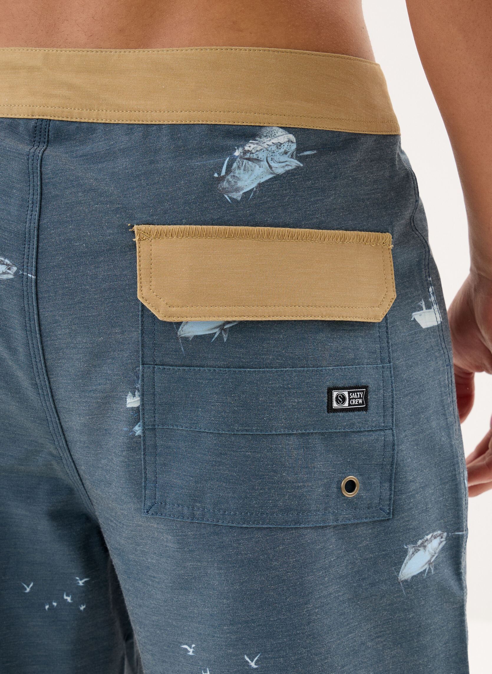 Shorts de bain Crew Boardshort homme bleu Salty Crew Shorts de bain Crew Boardshort homme bleu MIDNIGHT NAVY