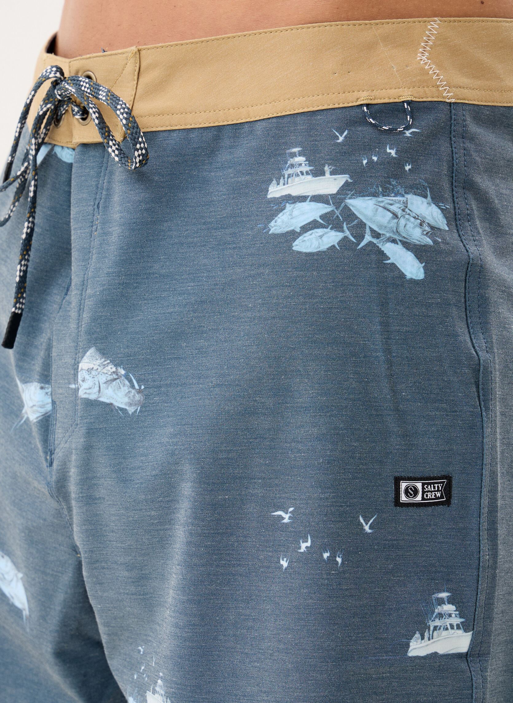 Shorts de bain Crew Boardshort homme bleu Salty Crew Shorts de bain Crew Boardshort homme bleu MIDNIGHT NAVY