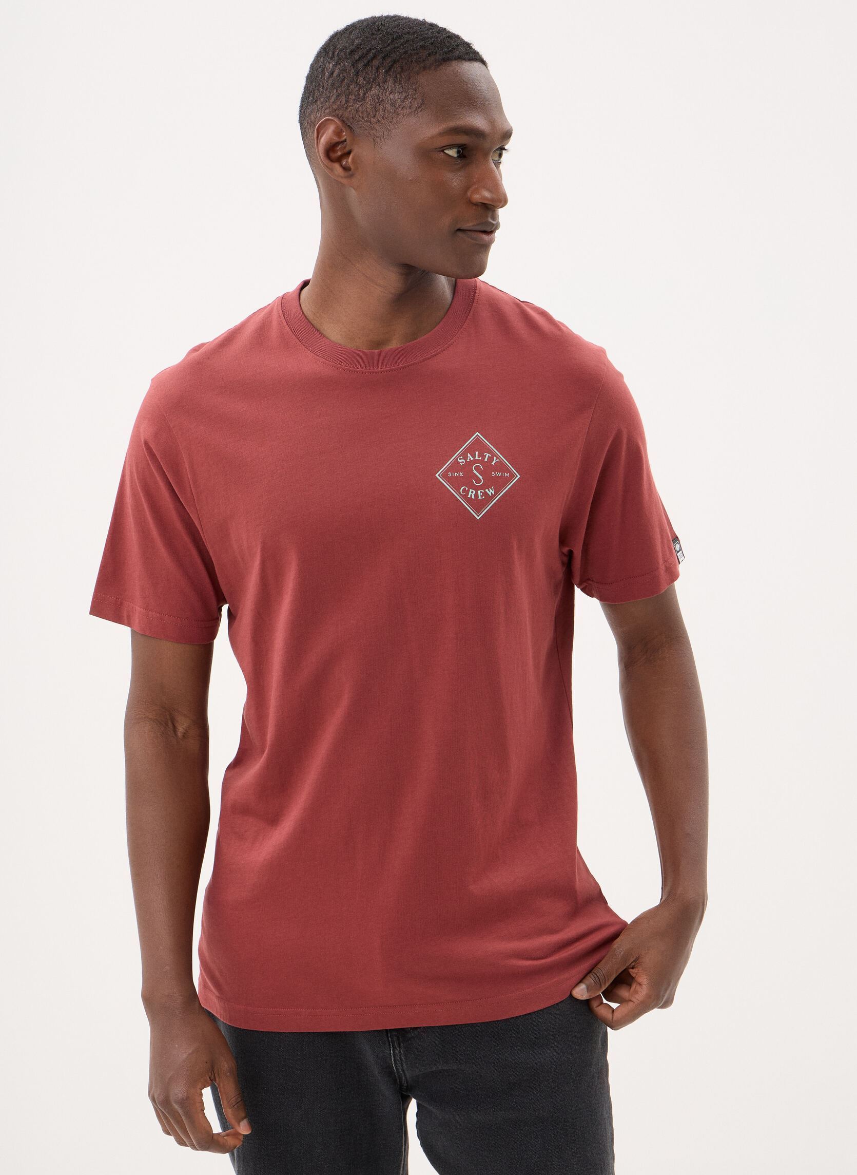 Tee-shirts manches courtes Tippet S/S T-Shirt homme bordeaux Salty Crew Tee-shirts manches courtes Tippet S/S T-Shirt homme bordeaux BURGUNDY
