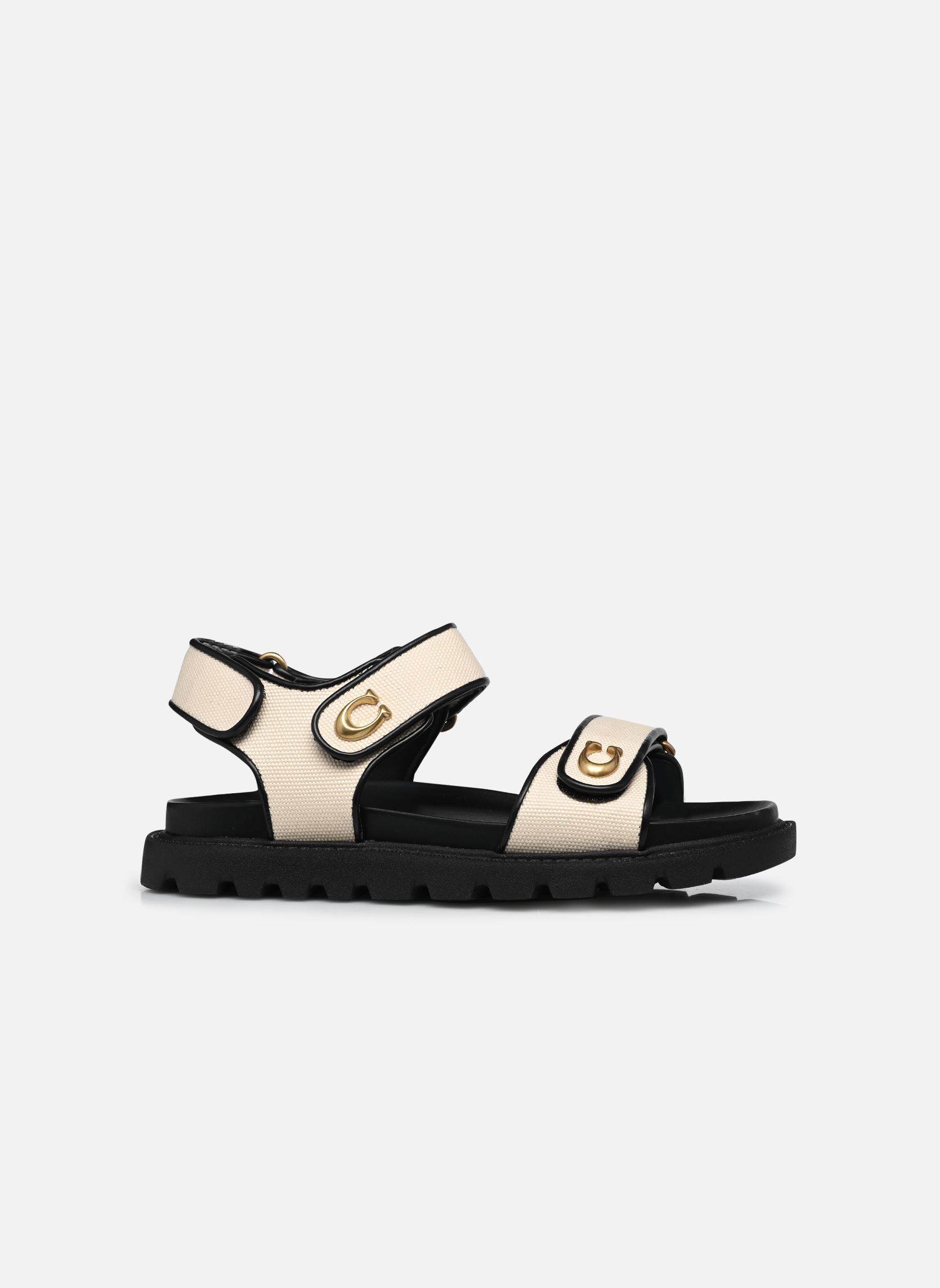 Sandales Brynn Canvas Sandal femme blanc Coach Sandales Brynn Canvas Sandal femme blanc CHALK/BLACK