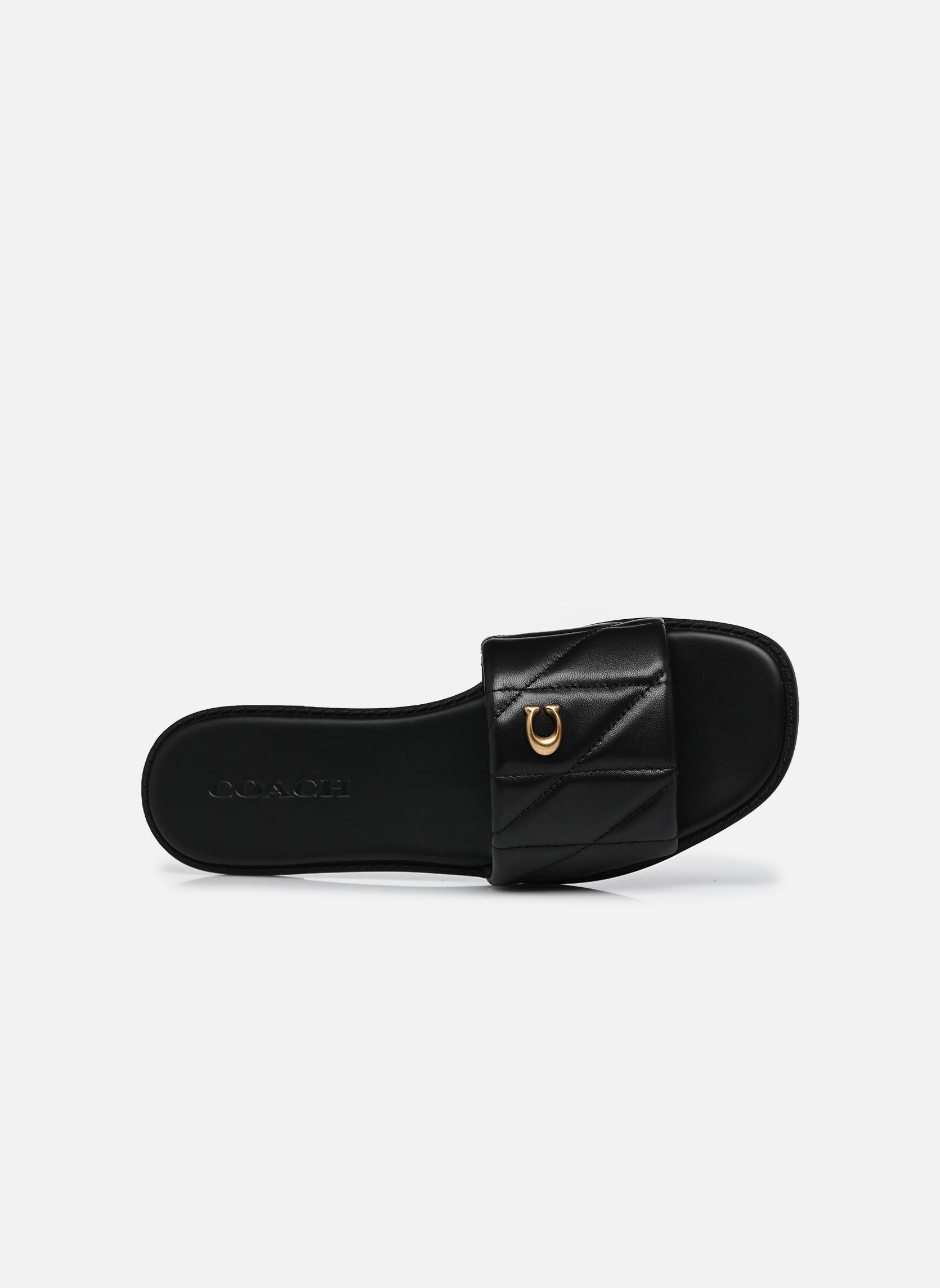 Muilen Holly Quilted Leather Sandal N dames zwart Coach Muilen Holly Quilted Leather Sandal N dames zwart BLACK