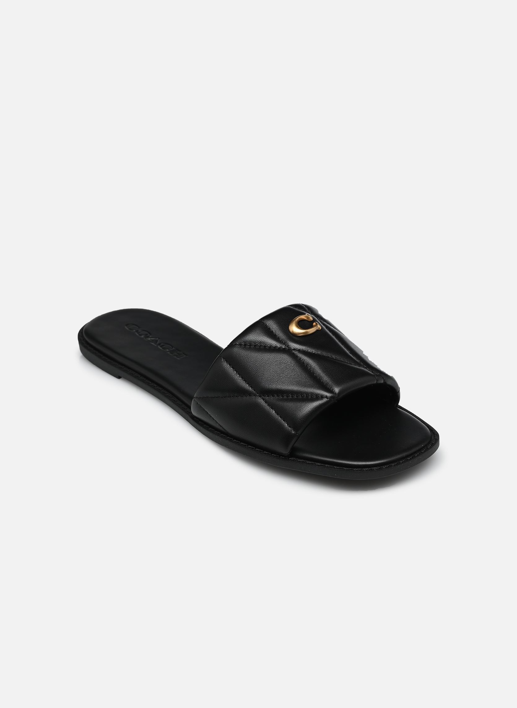 Muilen Holly Quilted Leather Sandal N dames zwart Coach Muilen Holly Quilted Leather Sandal N dames zwart BLACK