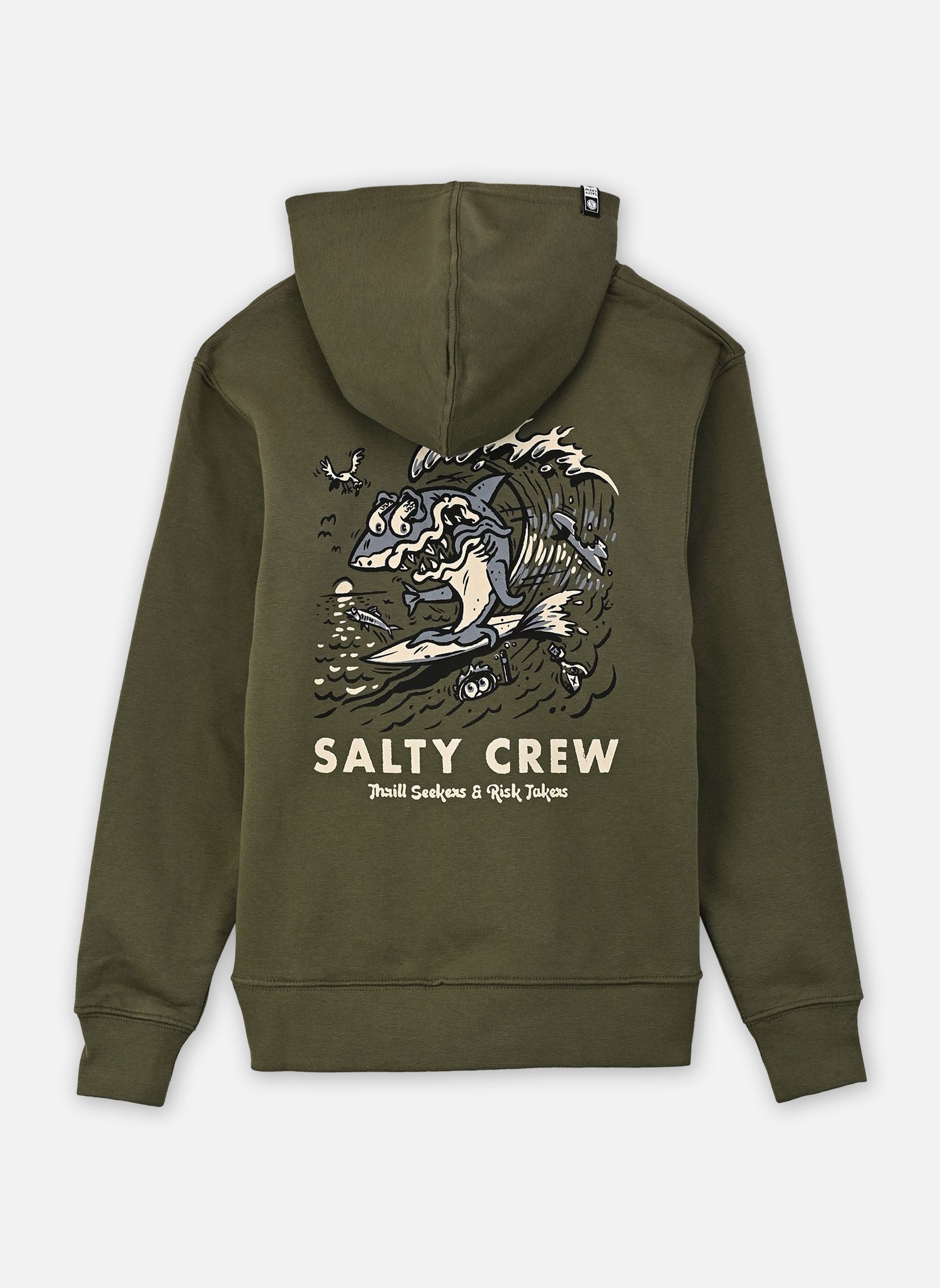 Sweats à capuche Surf Shark Boys Fleece garçon vert Salty Crew Sweats à capuche Surf Shark Boys Fleece garçon vert DUSTY OLIVE