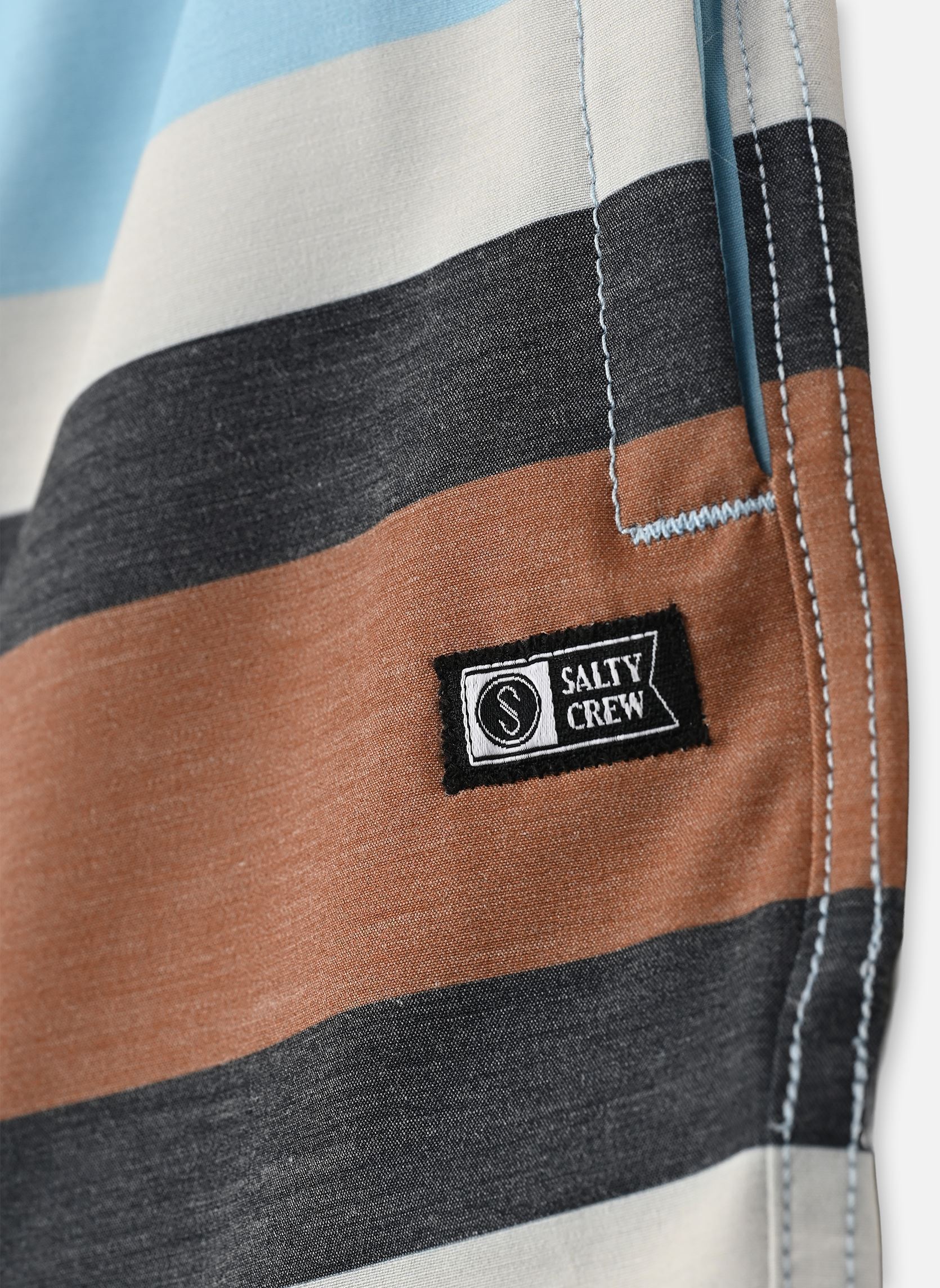 Shorts de bain Crew Boys Stripe Volley garçon bleu Salty Crew Shorts de bain Crew Boys Stripe Volley garçon bleu CLEAR SKY