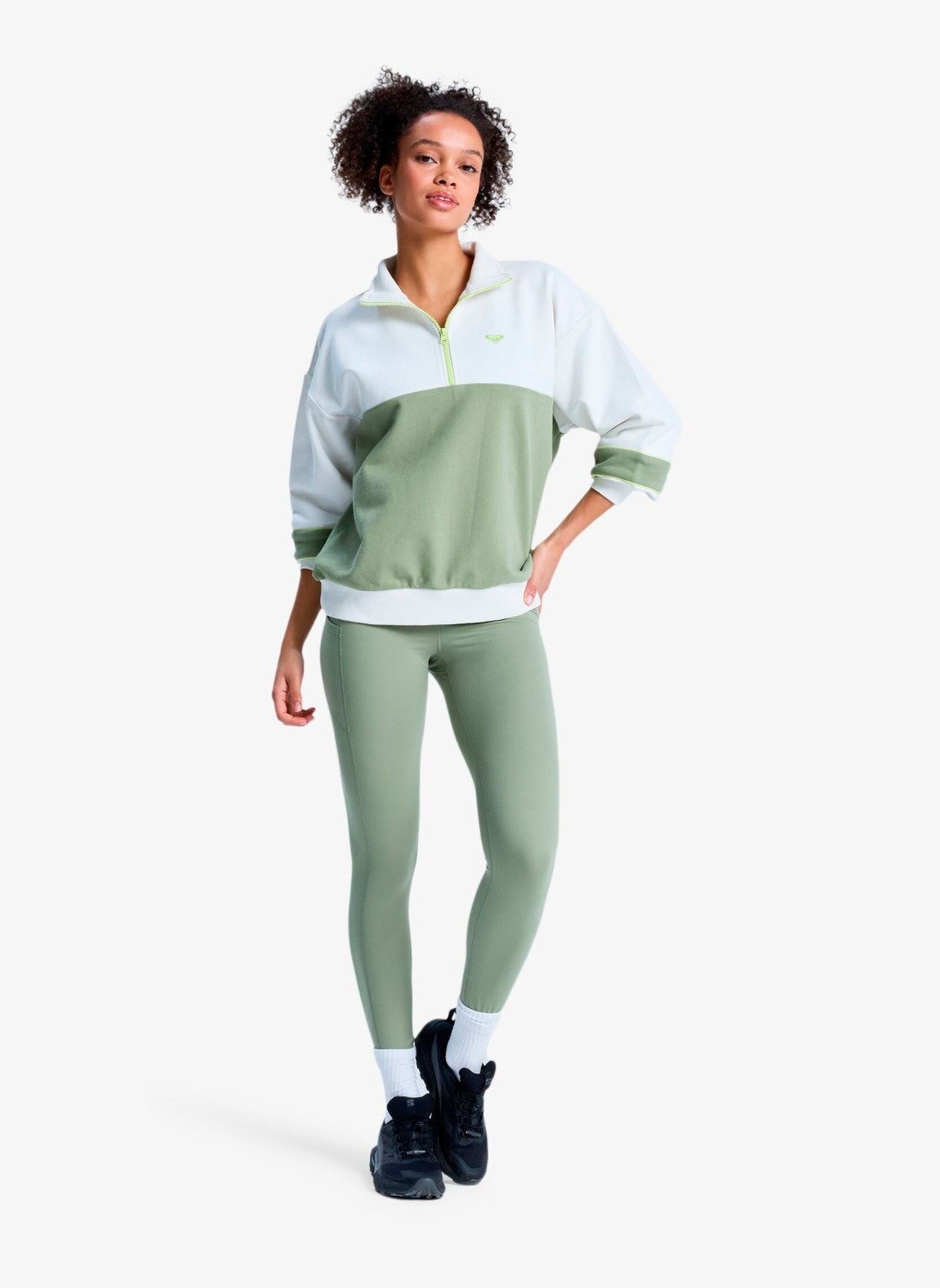 Sweater Ess Energy New Half Zip dames groen Roxy Sweater Ess Energy New Half Zip dames groen OIL GREEN