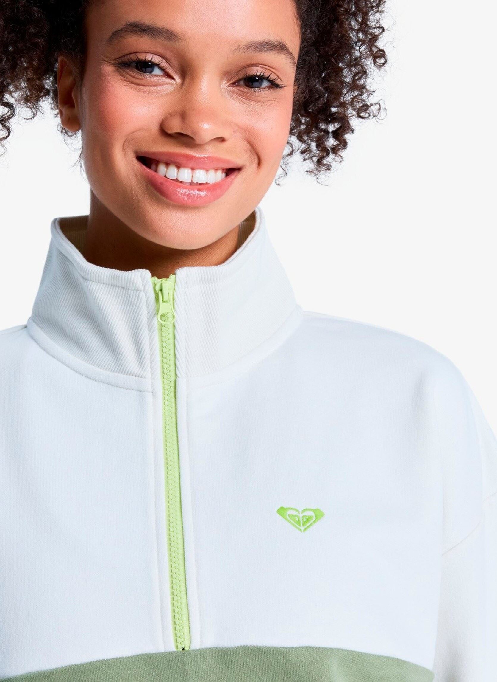 Sweater Ess Energy New Half Zip dames groen Roxy Sweater Ess Energy New Half Zip dames groen OIL GREEN