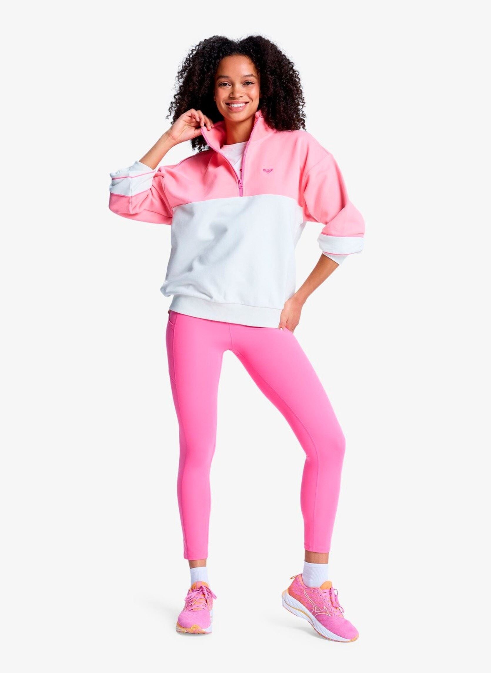 Sweater Ess Energy New Half Zip dames roze Roxy Sweater Ess Energy New Half Zip dames roze PLUMERIA