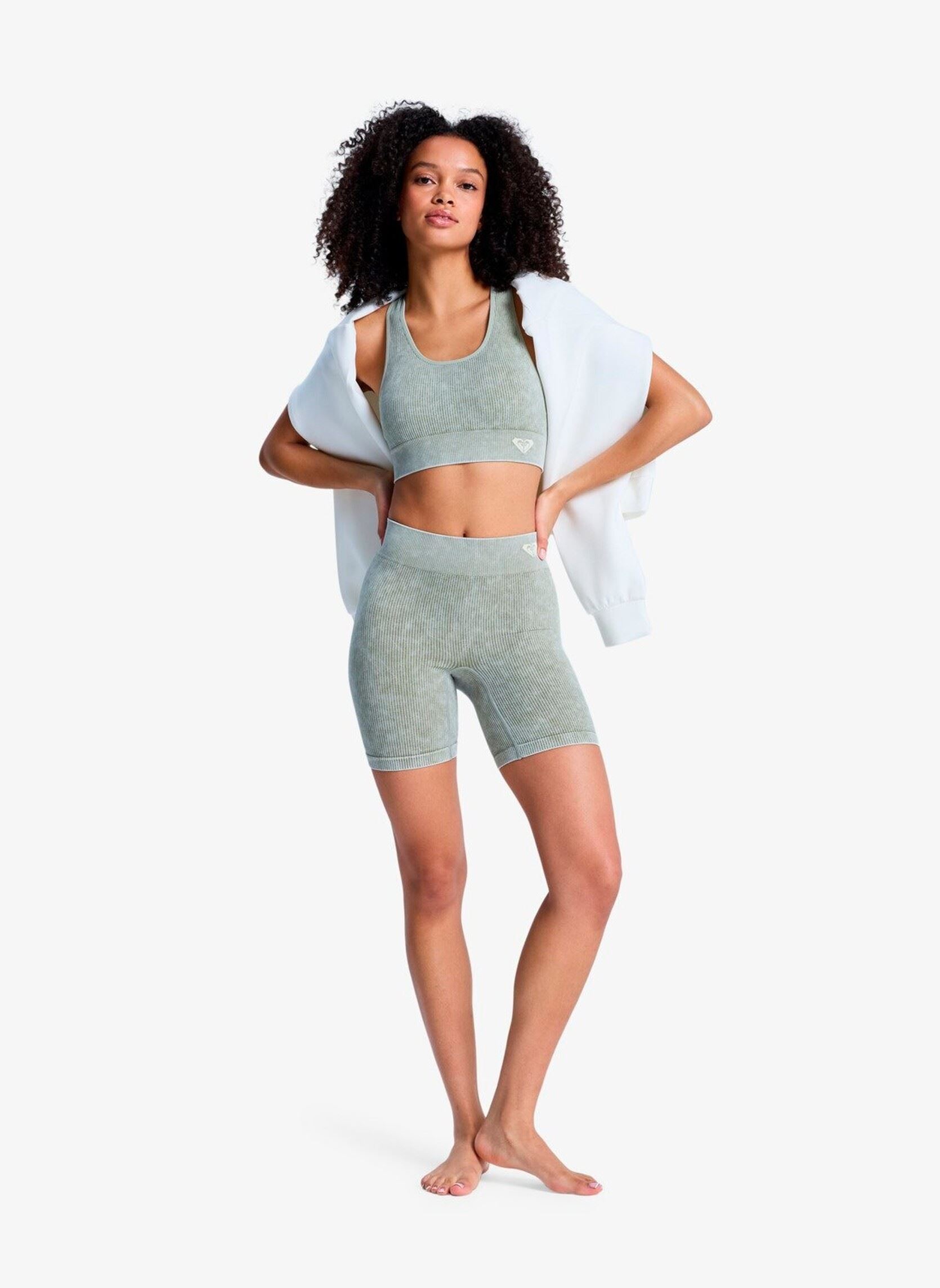 Tops Chillout Seamless Washed Bra dames groen Roxy Tops Chillout Seamless Washed Bra dames groen OIL GREEN