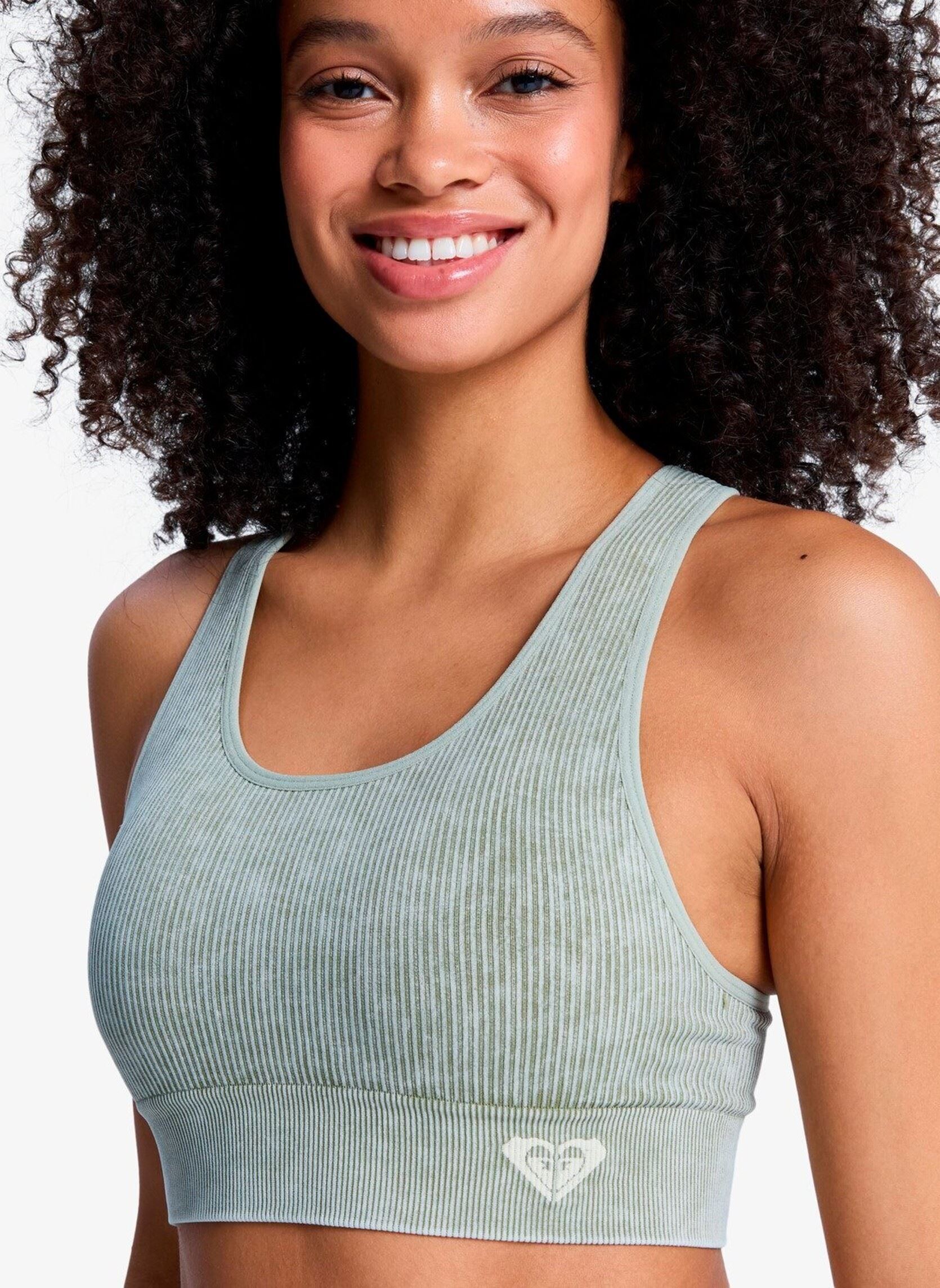 Tops Chillout Seamless Washed Bra dames groen Roxy Tops Chillout Seamless Washed Bra dames groen OIL GREEN