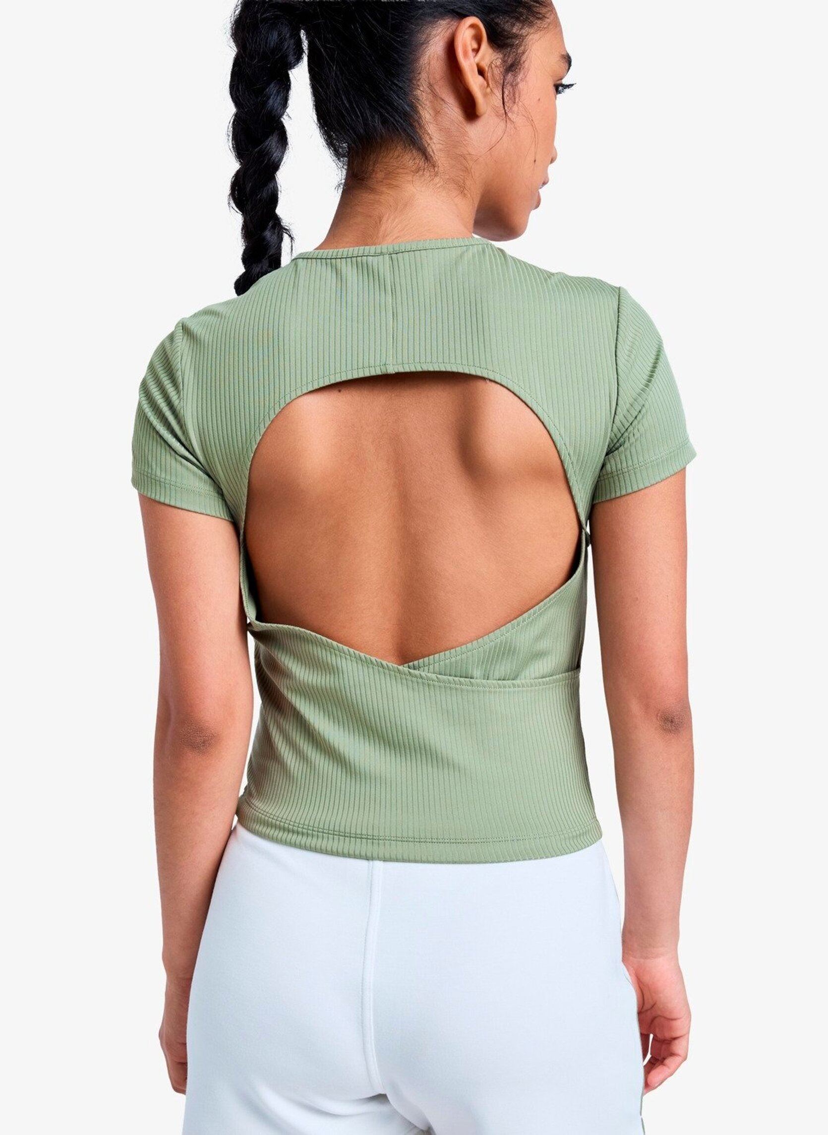 Kurzarm-T-Shirts Rise & Vibe Rib Tee damen grün Roxy Kurzarm-T-Shirts Rise & Vibe Rib Tee damen grün OIL GREEN