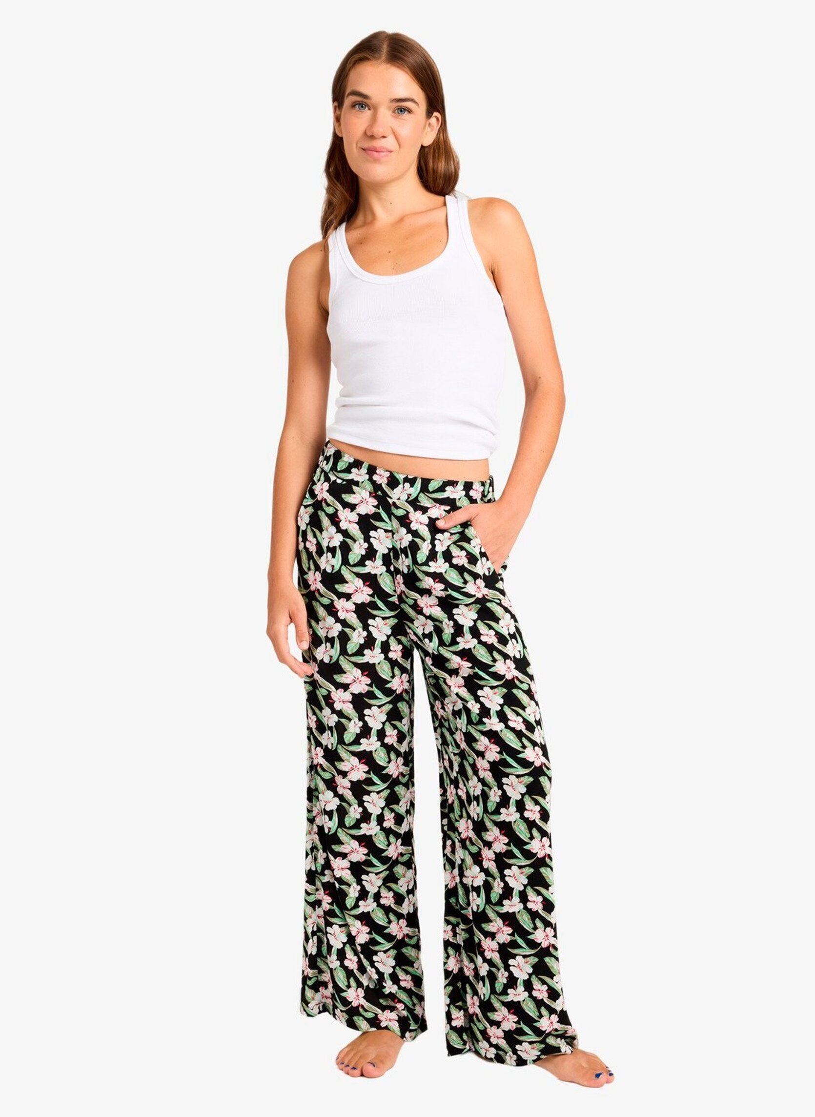 Weite Hosen Midnight Avenue Crepe damen schwarz Roxy Weite Hosen Midnight Avenue Crepe damen schwarz ANTHRACITE SPRING CHARMING SMA