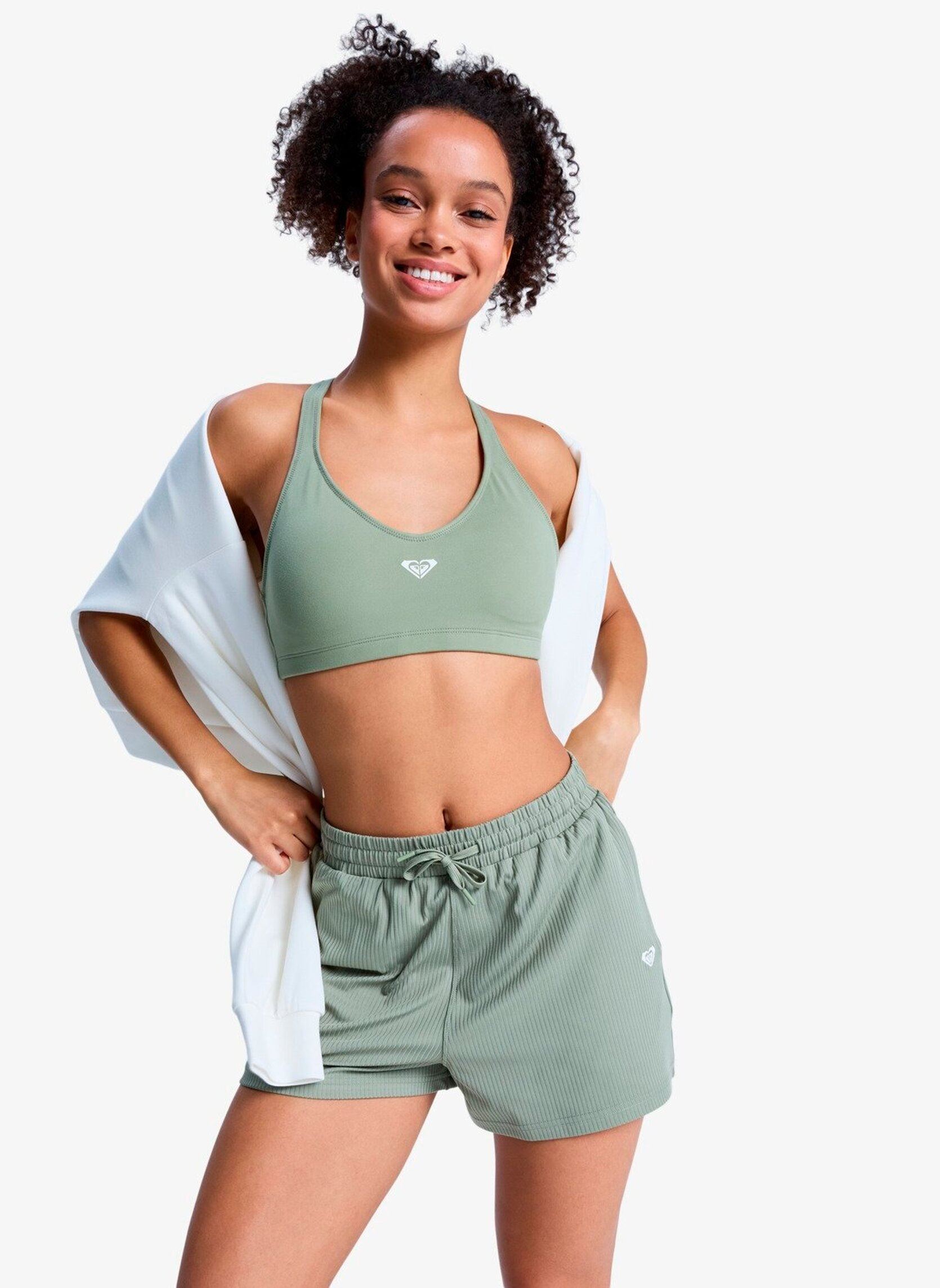 Shorts Rise & Vibe Rib Short femme vert Roxy Shorts Rise & Vibe Rib Short femme vert OIL GREEN