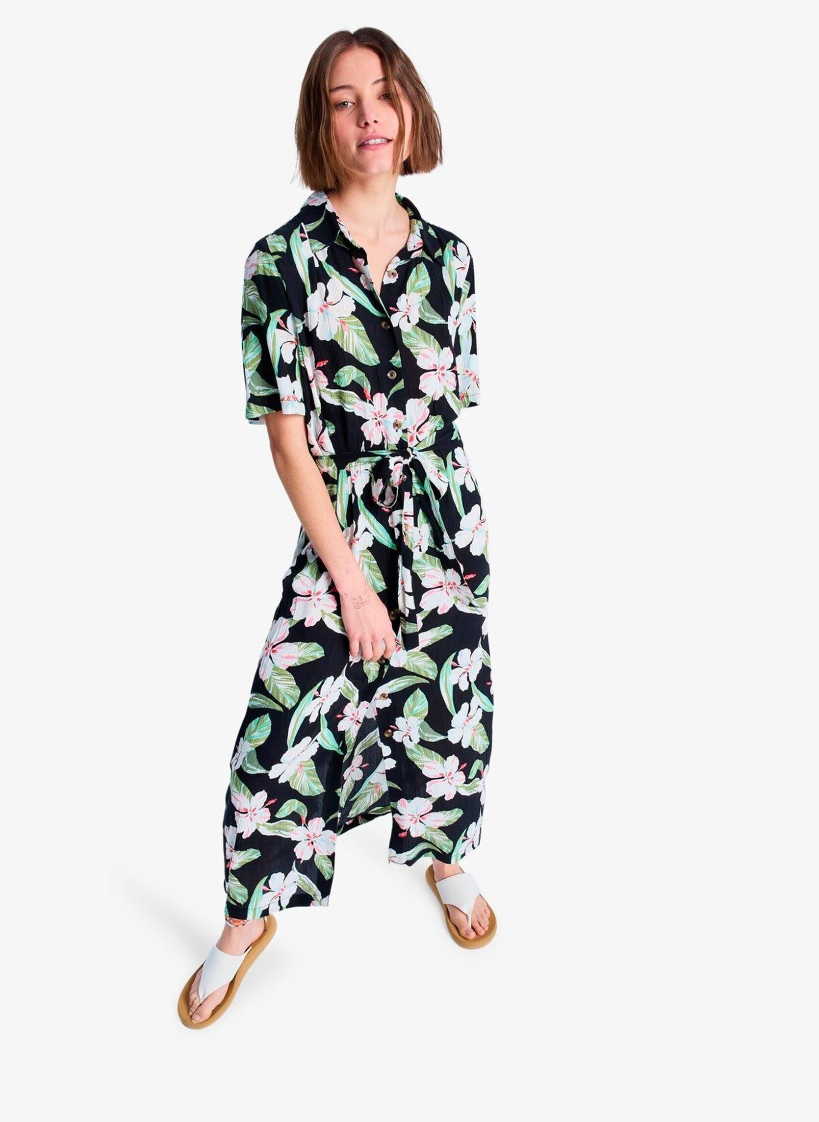 Kleider Island Escape Printed damen schwarz Roxy Kleider Island Escape Printed damen schwarz ANTHRACITE SPRING CHARMING