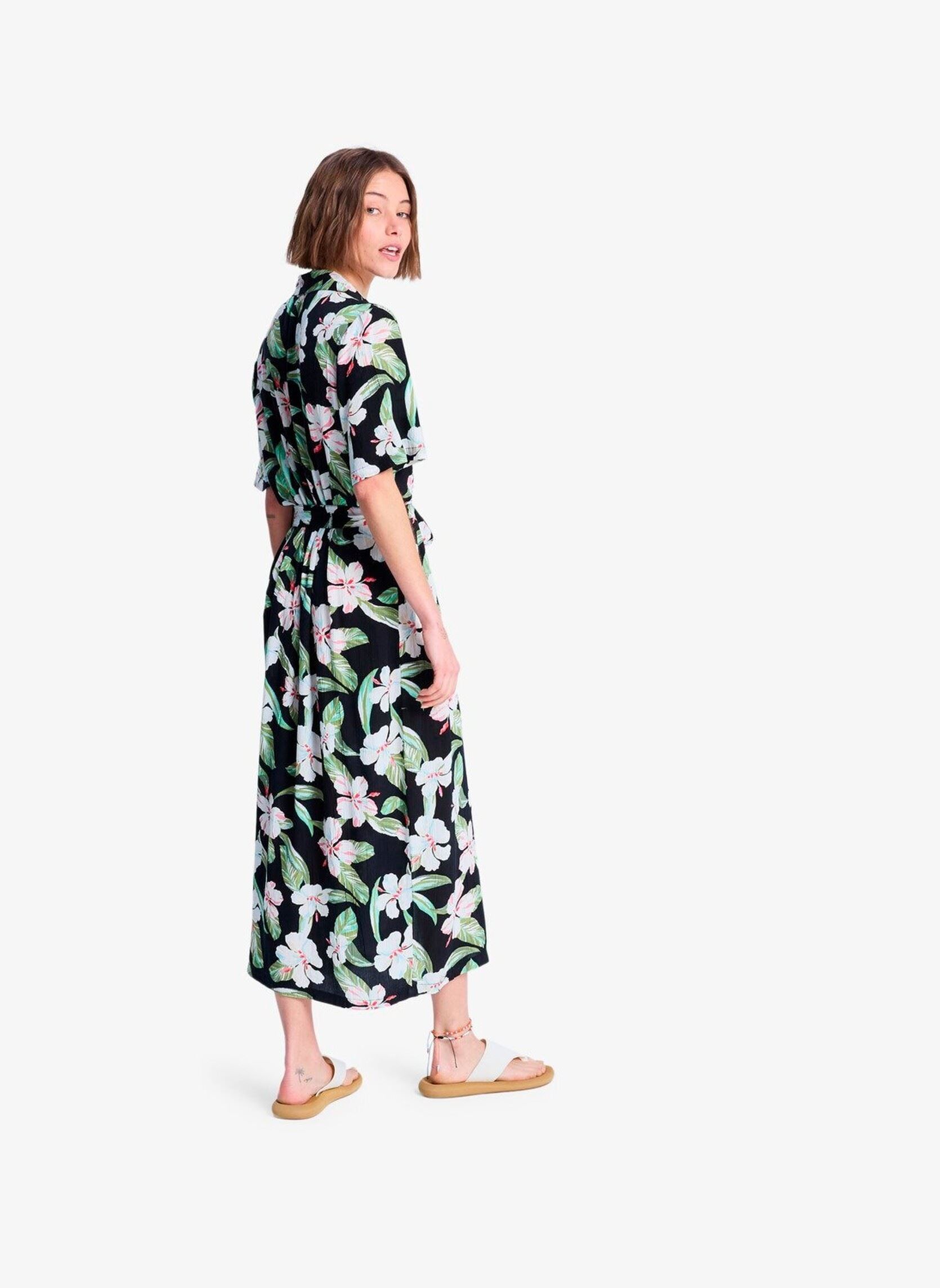 Kleider Island Escape Printed damen schwarz Roxy Kleider Island Escape Printed damen schwarz ANTHRACITE SPRING CHARMING