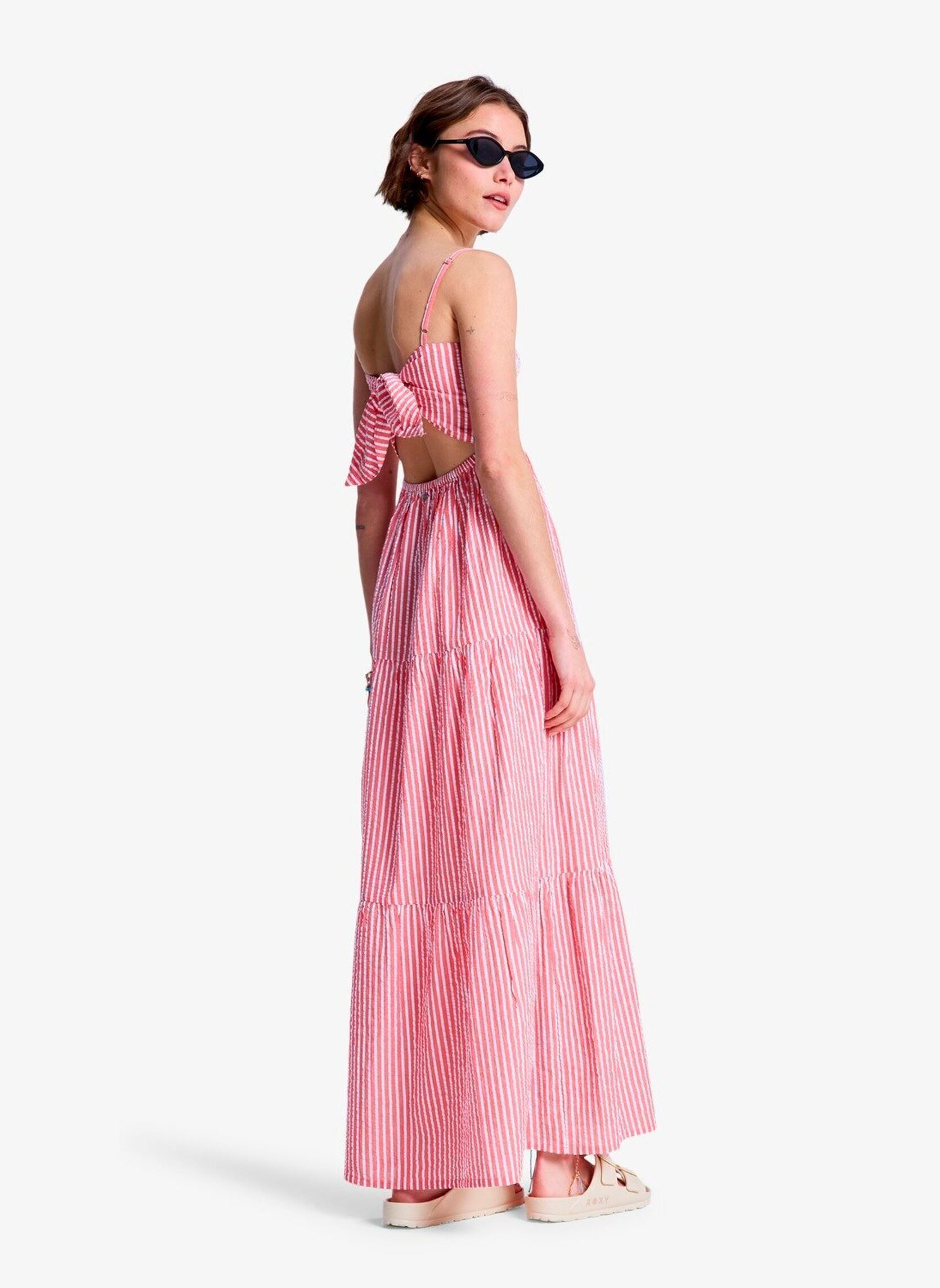 Robes longues Tropical Glow Maxi Stripe femme rose Roxy Robes longues Tropical Glow Maxi Stripe femme rose HIBISCUS SUNRISE STRIPE