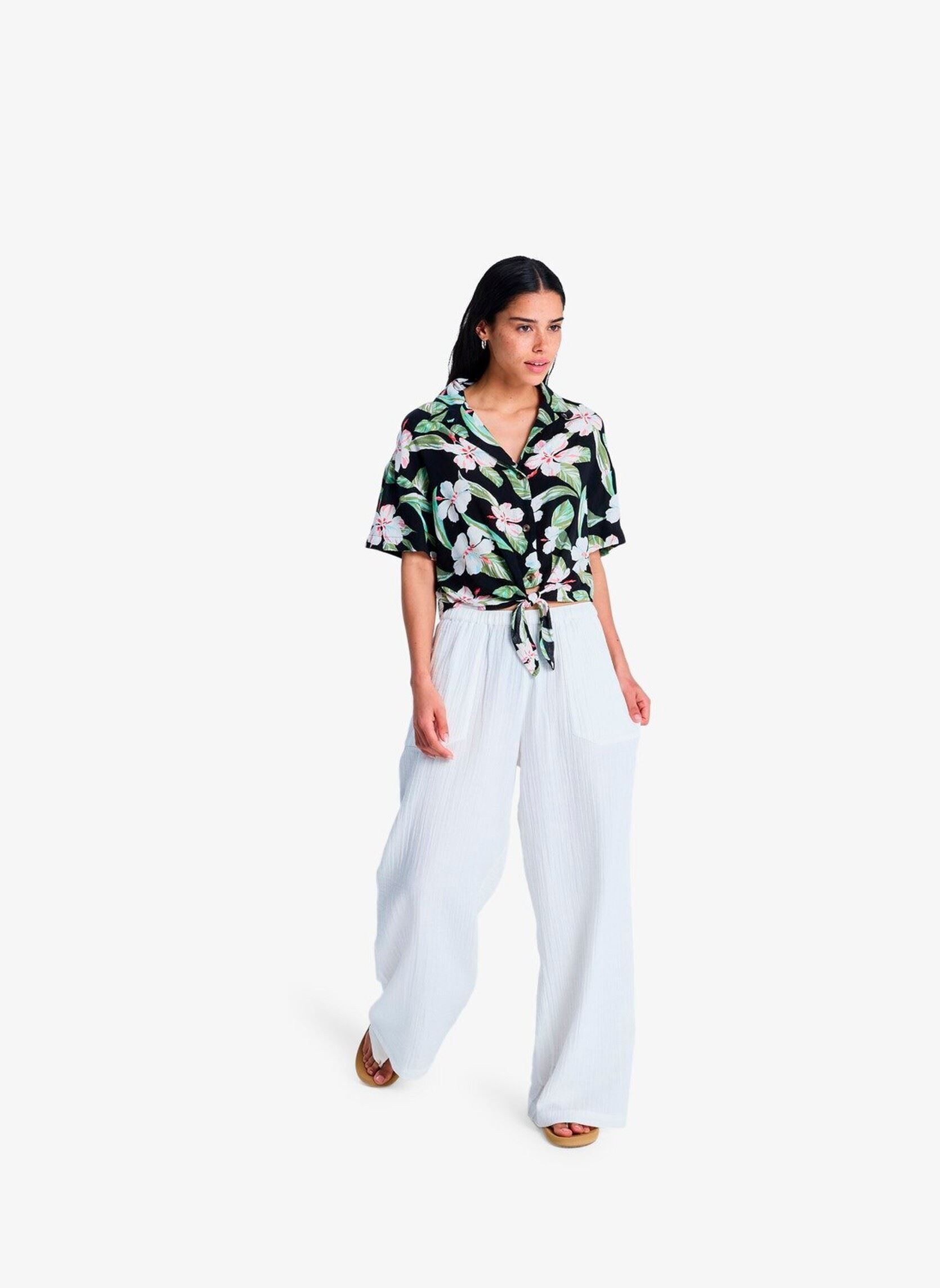 Kurzarm-Hemden Salty Sweet Printed damen schwarz Roxy Kurzarm-Hemden Salty Sweet Printed damen schwarz ANTHRACITE SPRING CHARMING