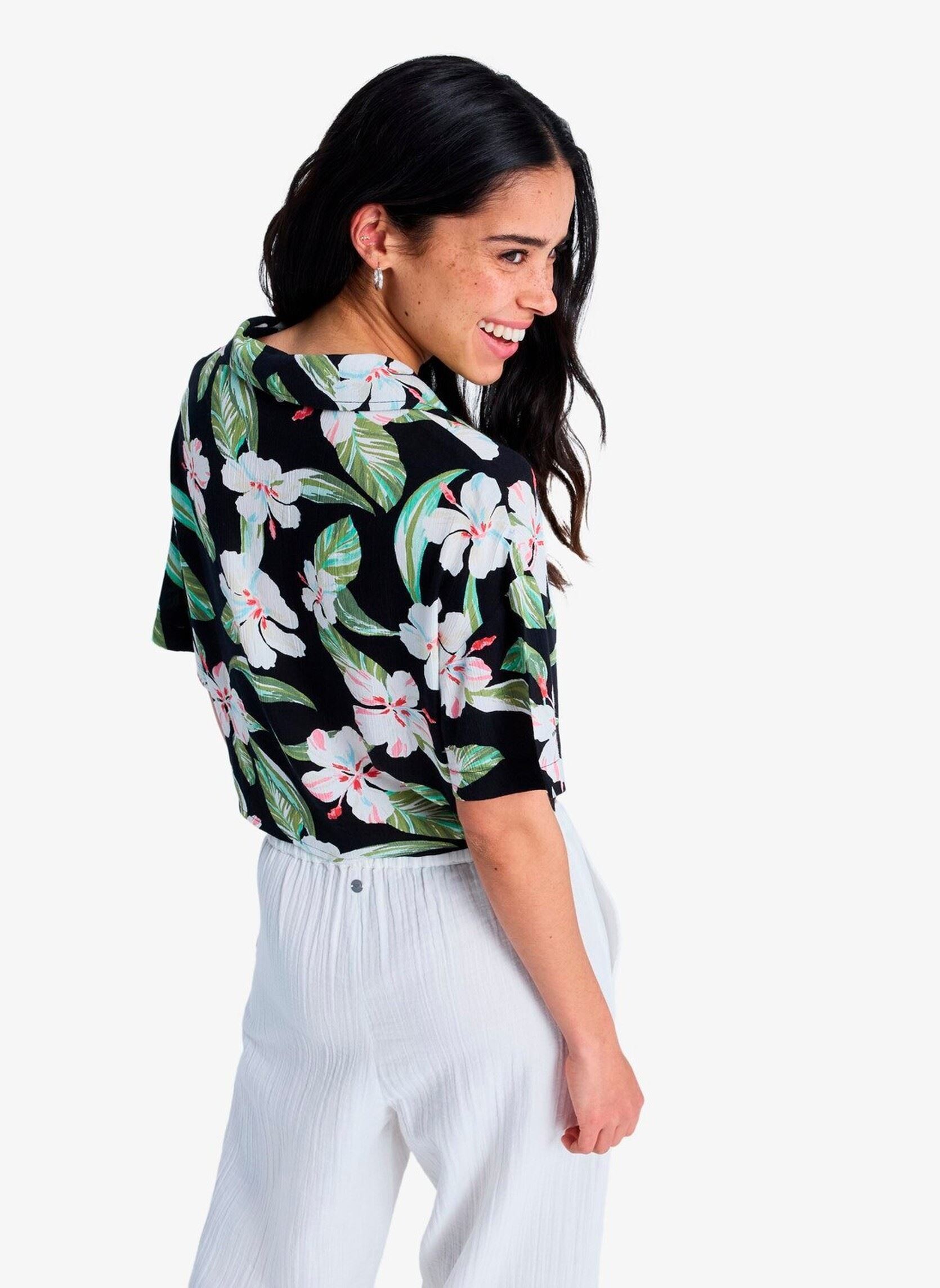 Kurzarm-Hemden Salty Sweet Printed damen schwarz Roxy Kurzarm-Hemden Salty Sweet Printed damen schwarz ANTHRACITE SPRING CHARMING